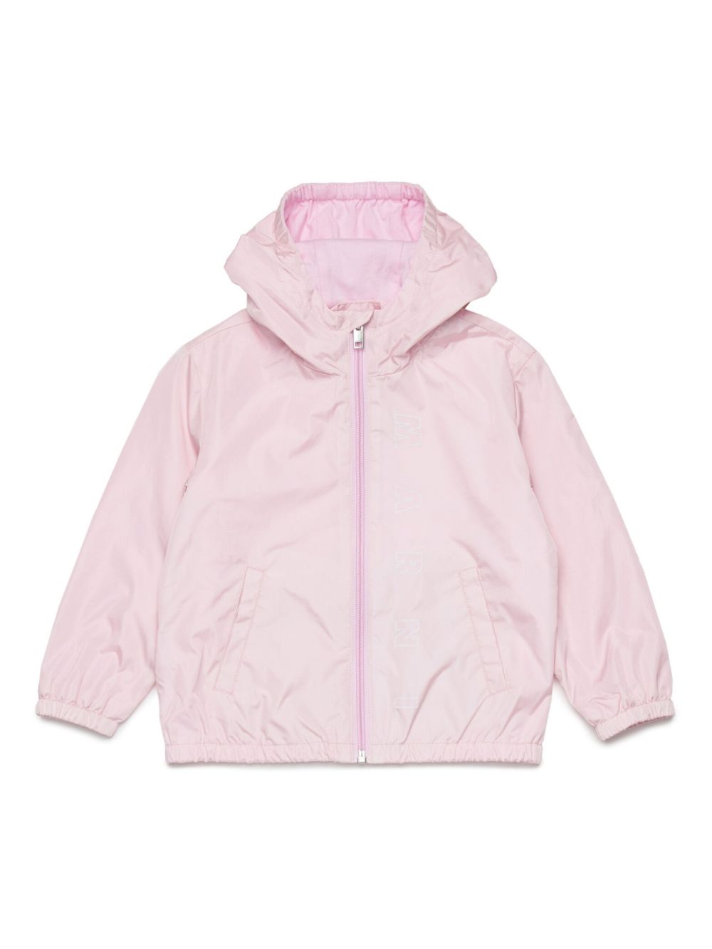 Giubbino a vento rosa logo verticale neonata M01464M00UX 0M347 MARNI KIDS