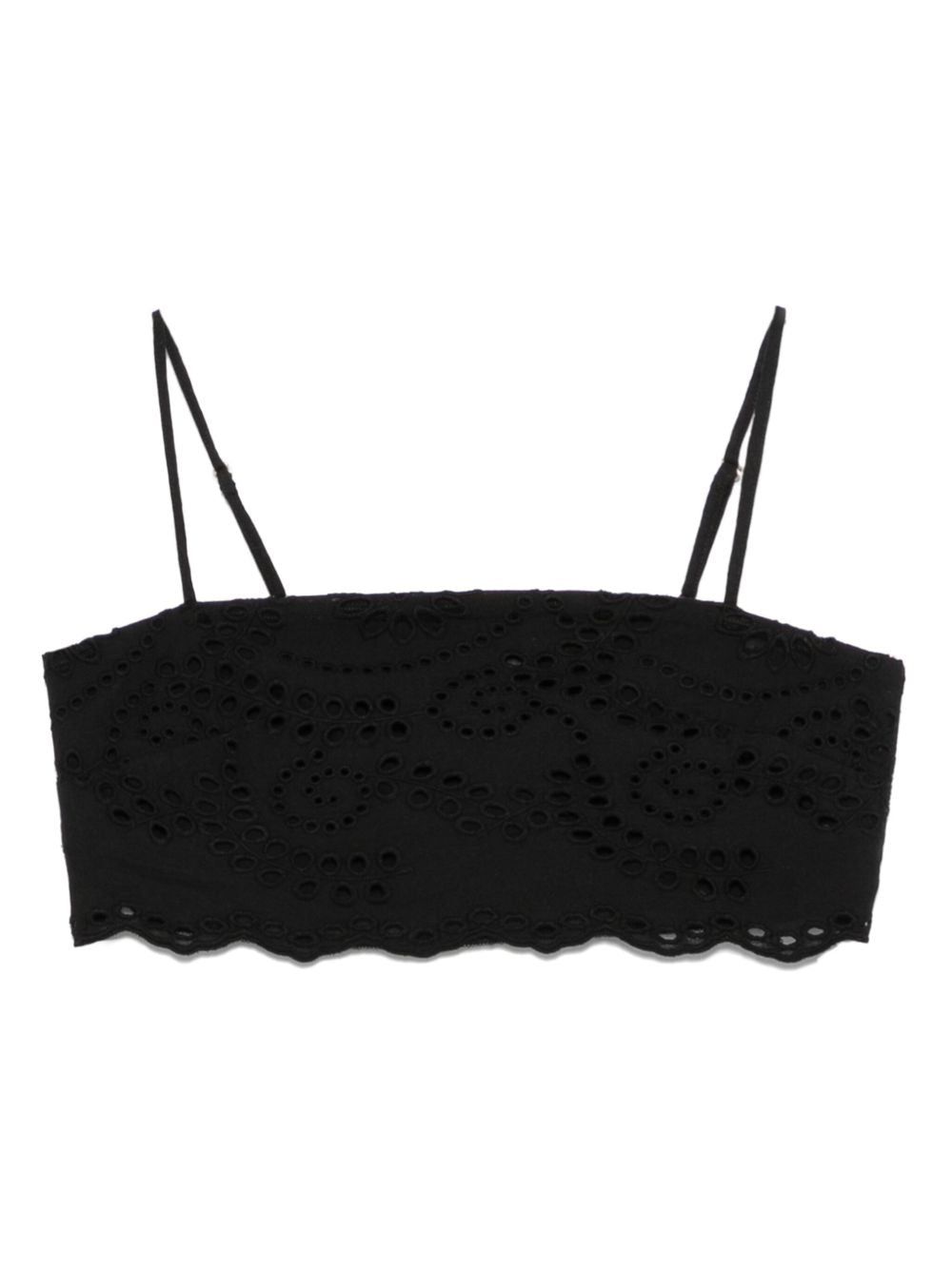 Top florida nero in pizzo san gallo FLD0001 05917H MC2 SAINT BARTH
