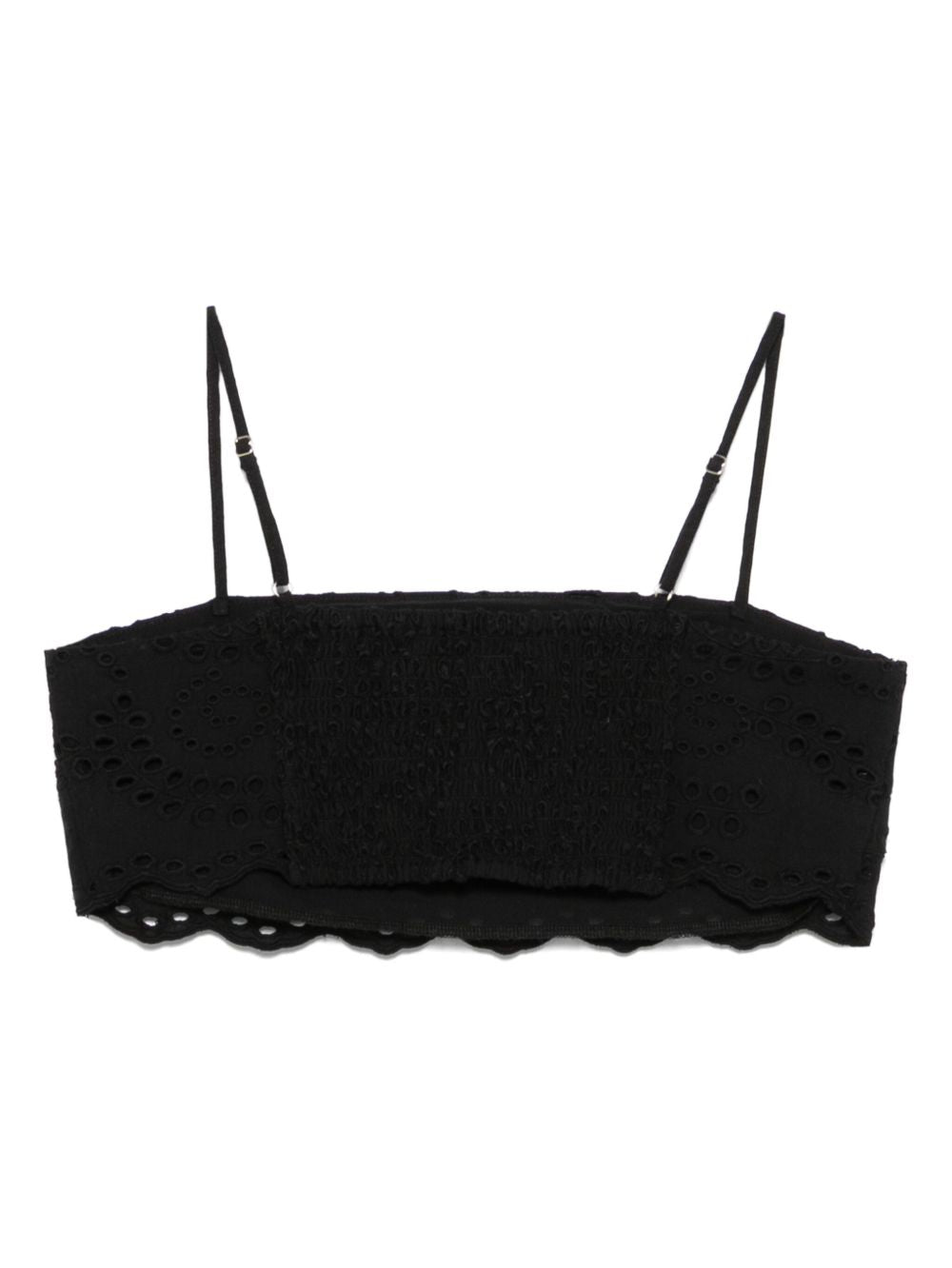 Top florida nero in pizzo san gallo FLD0001 05917H MC2 SAINT BARTH