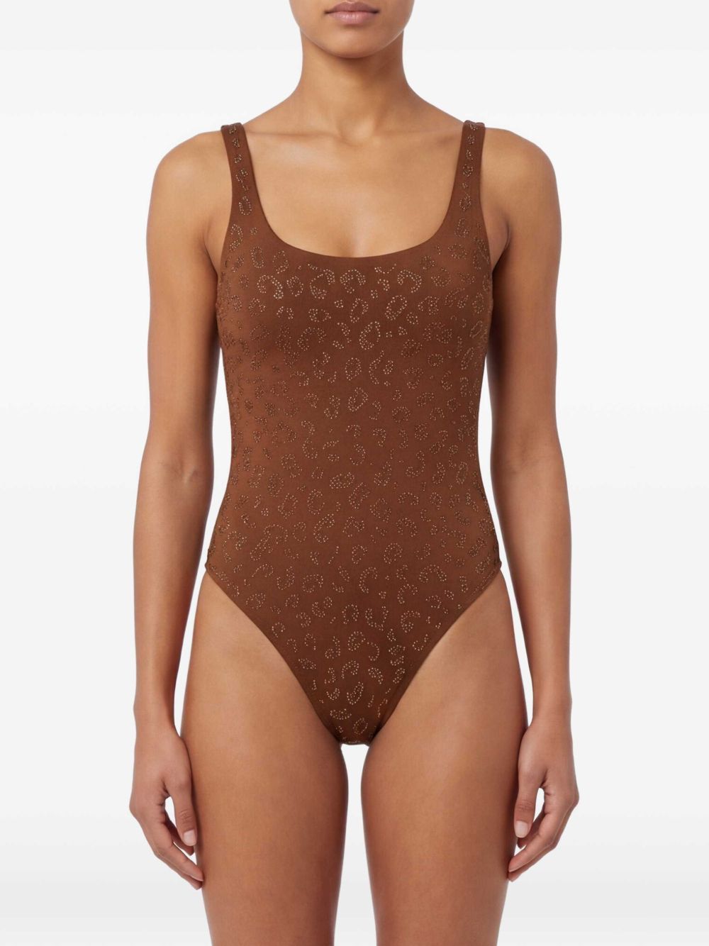 <BR/>Lora costume intero con decorazione in strass leo LOR0001 00352H MC2 SAINT BARTH