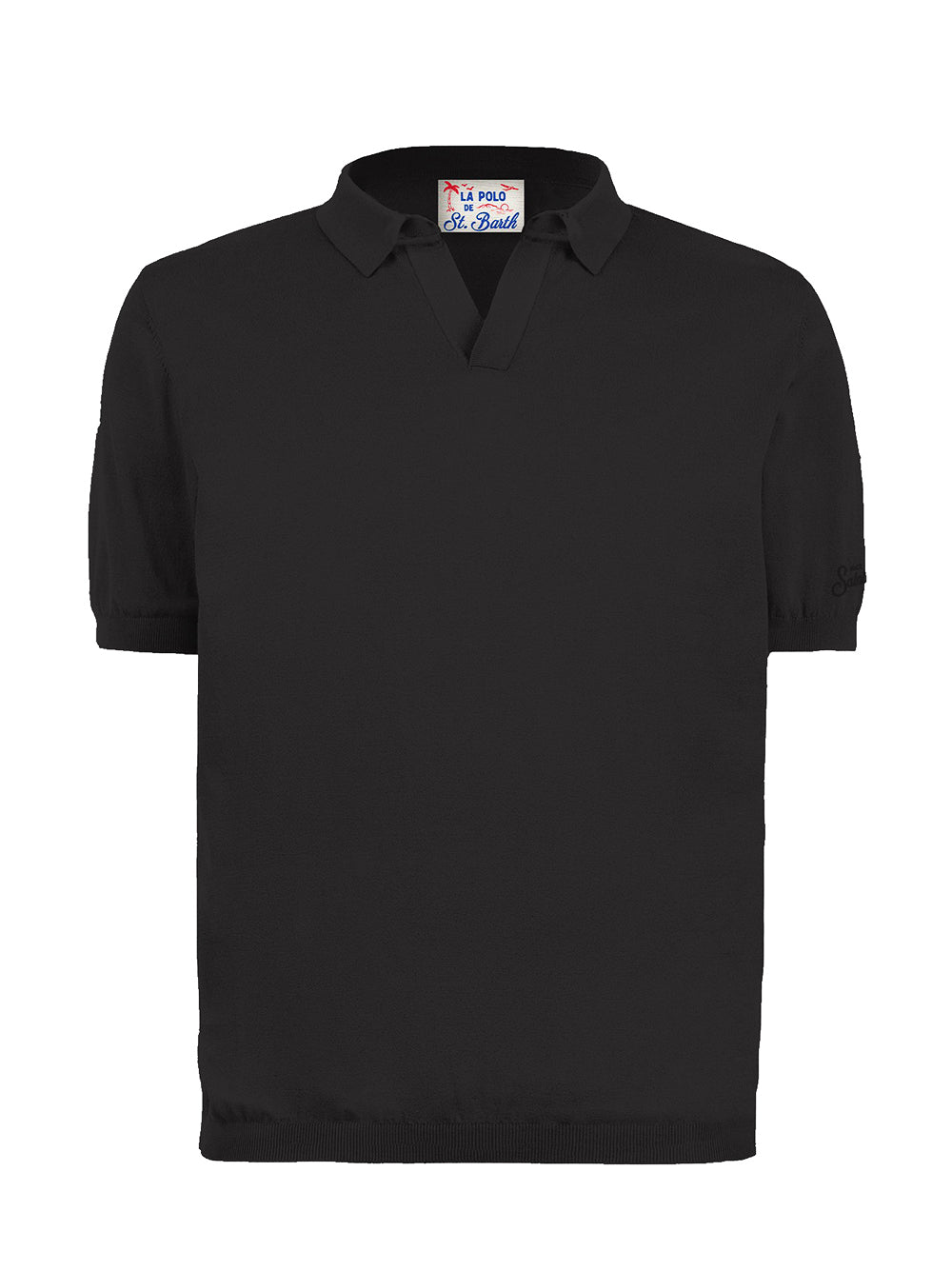 Polo slolan in maglia nera SLO0001 00022H MC2 SAINT BARTH