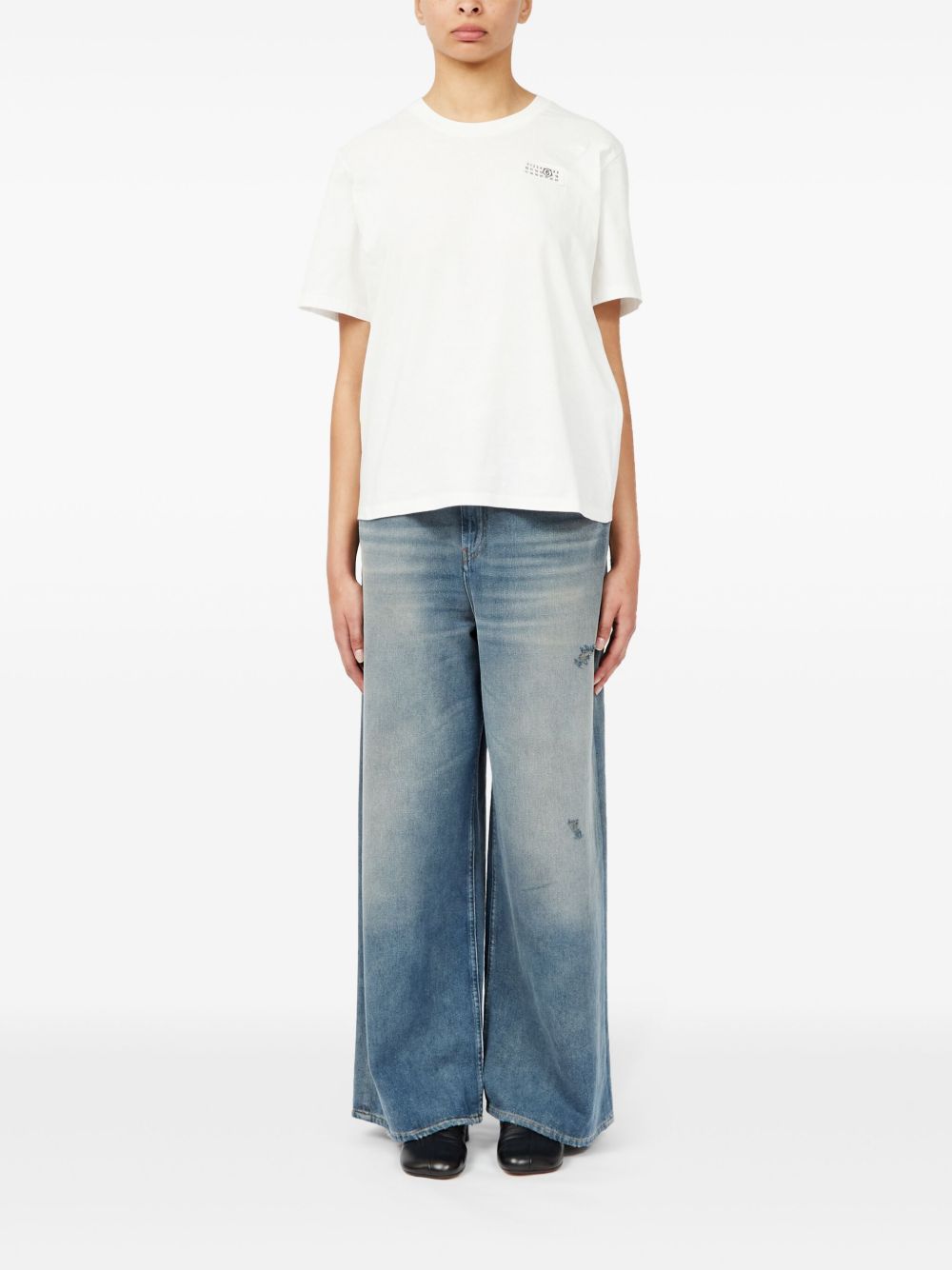 T-shirt bianca mini logo numerico S52GC0336M20048 101 MM6 MAISON MARGIELA