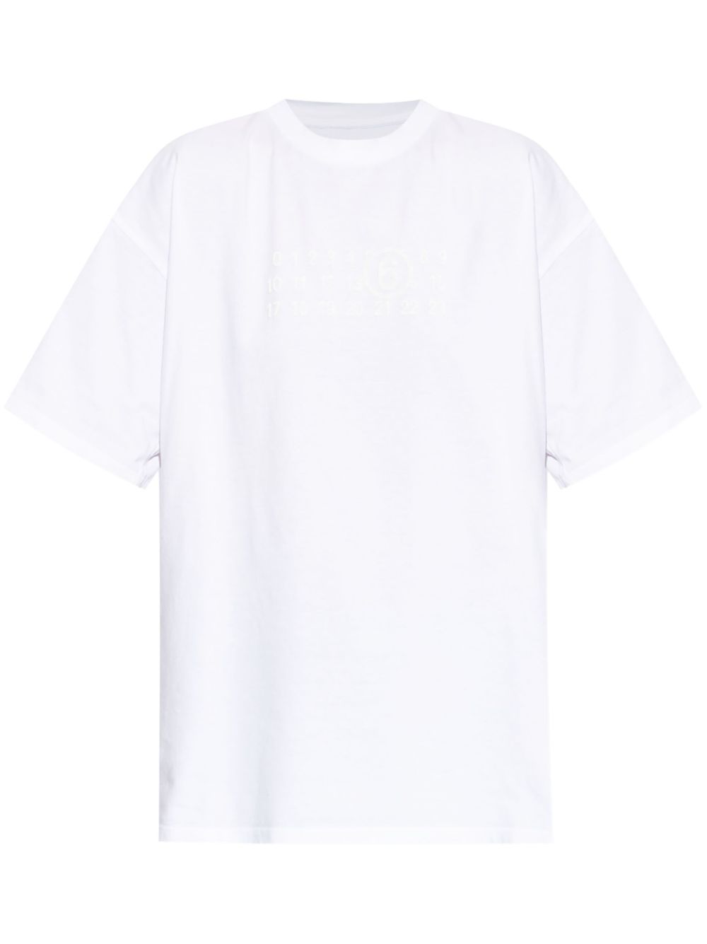 T-shirt bianca logo nuemrico tono su tono S62GD0202M20115 100 MM6 MAISON MARGIELA