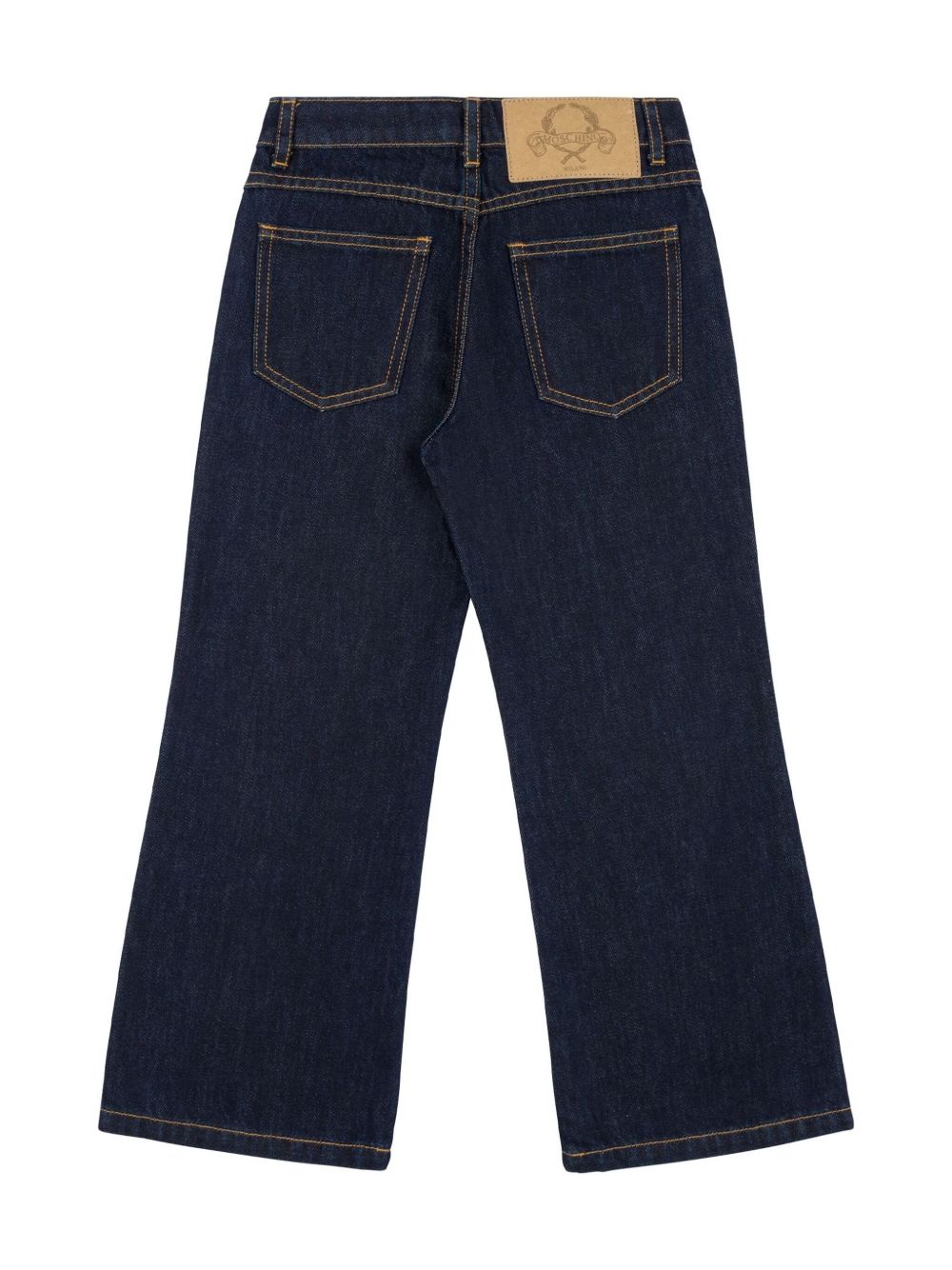 Jeans a zampa lavaggio scuro HDP06KL0E36 40134 MOSCHINO KIDS