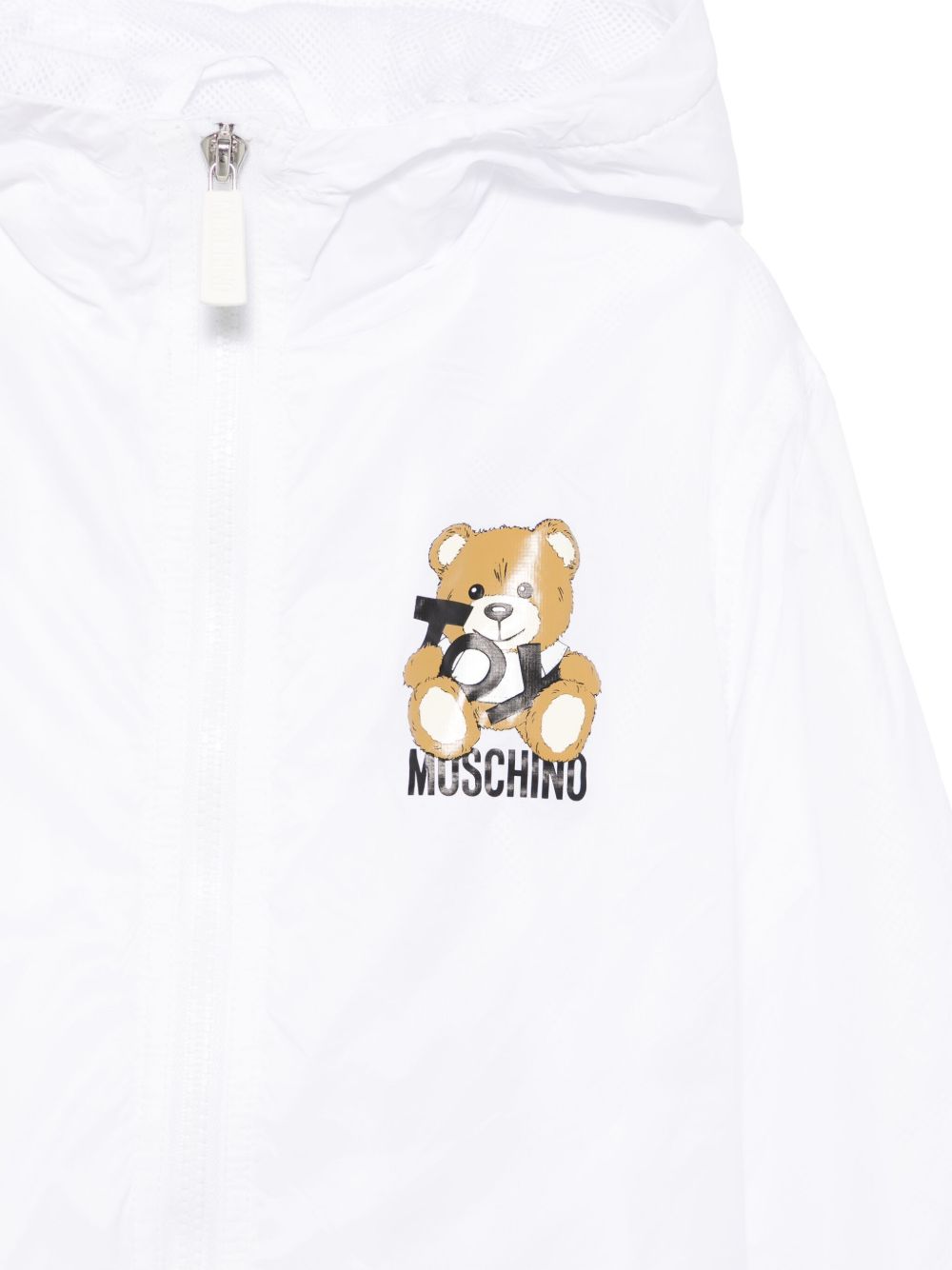 Giubbino bianco teddy toy petto HMS04GL3A69 10101 MOSCHINO KIDS