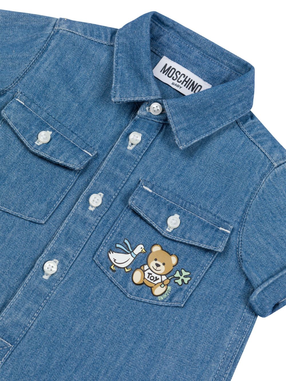 Tutina in denim teddy petto neonata MUT045L0E13 40933 MOSCHINO KIDS