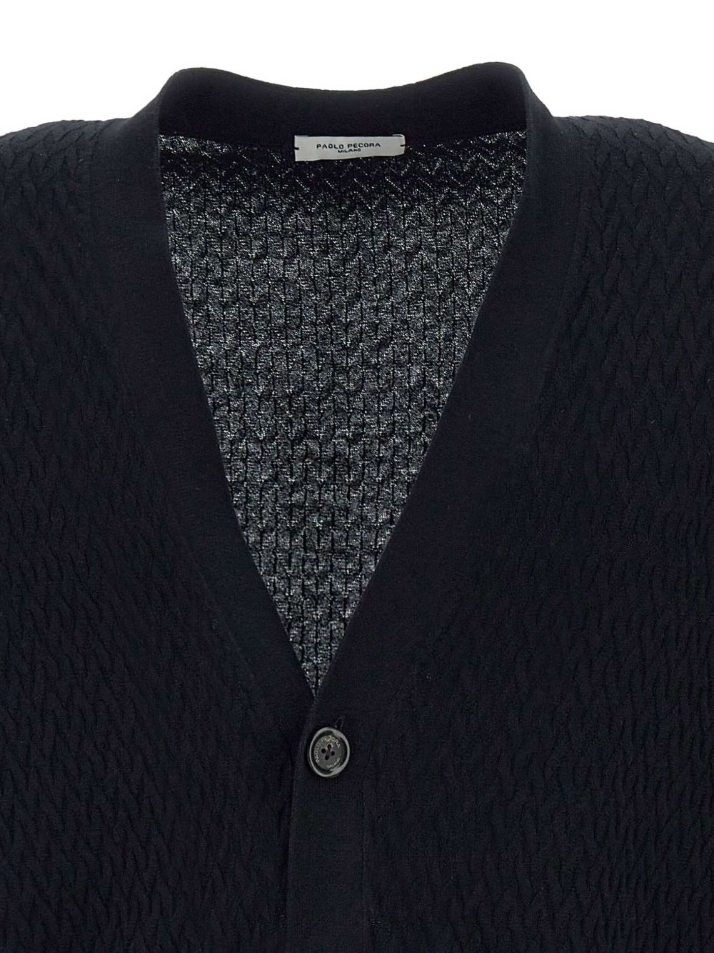 Cardigan nero strutturato A036F300 9000 PAOLO PECORA