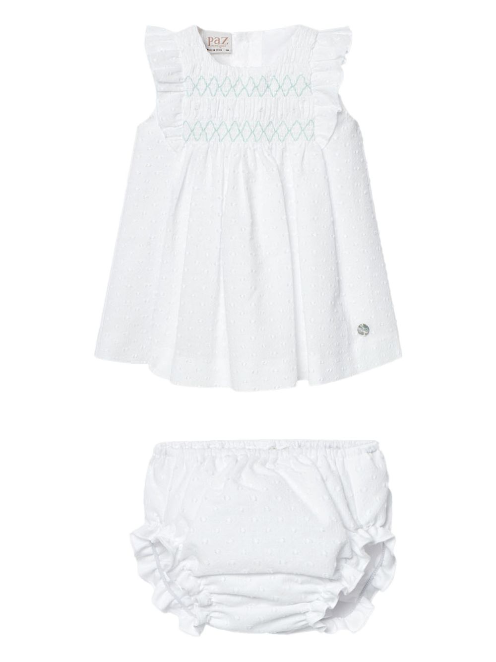 Completo bianco neonata (2pz) 104152545 01T1880 PAZ RODRIGUEZ KIDS