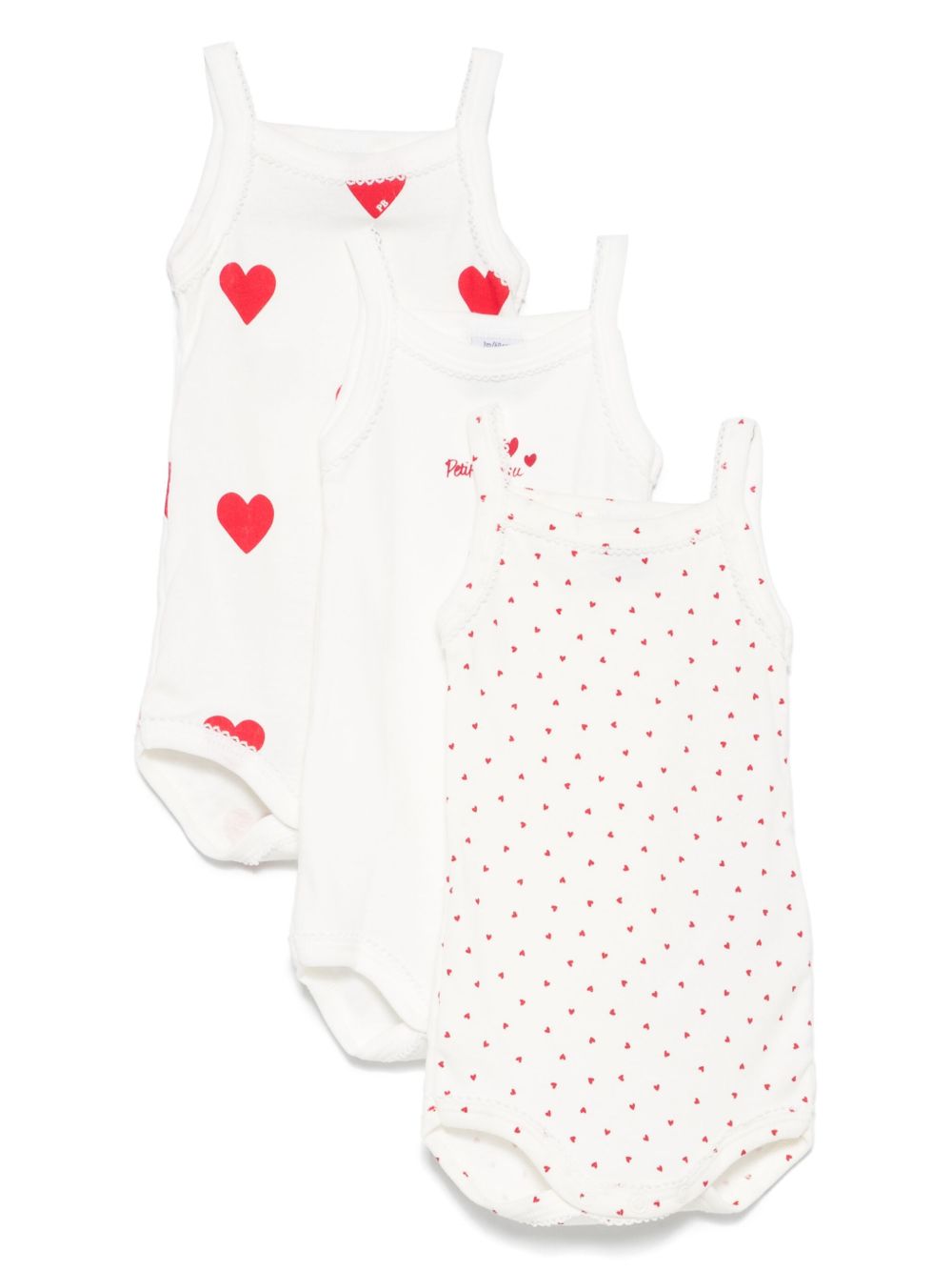 Set body bretelle con fantasia cuori (3pz) A04IX 00 PETIT BATEAU KIDS
