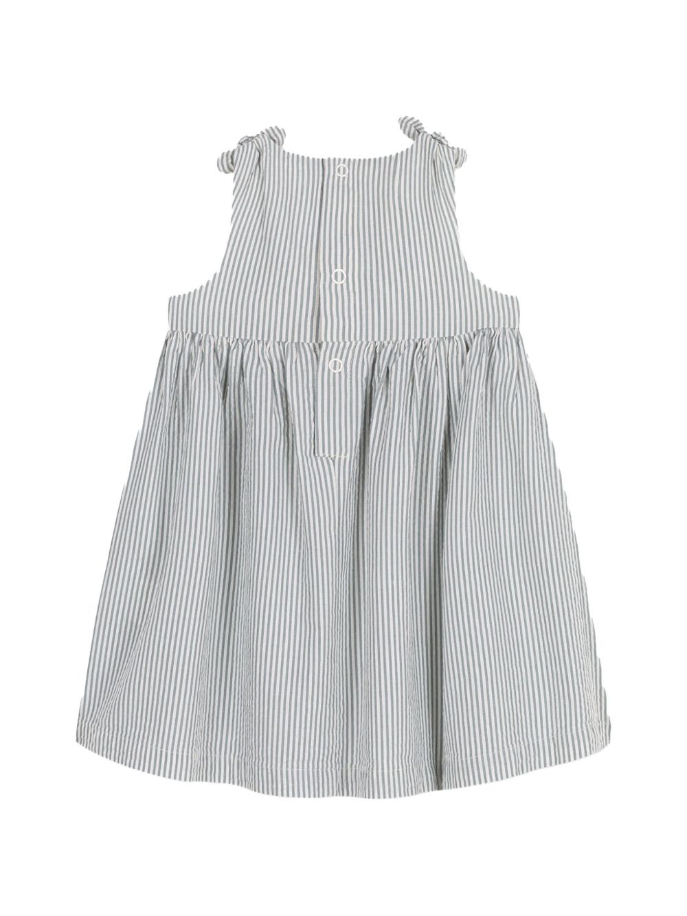 Abito grigio fantasia a righe A0CD4 07 PETIT BATEAU KIDS