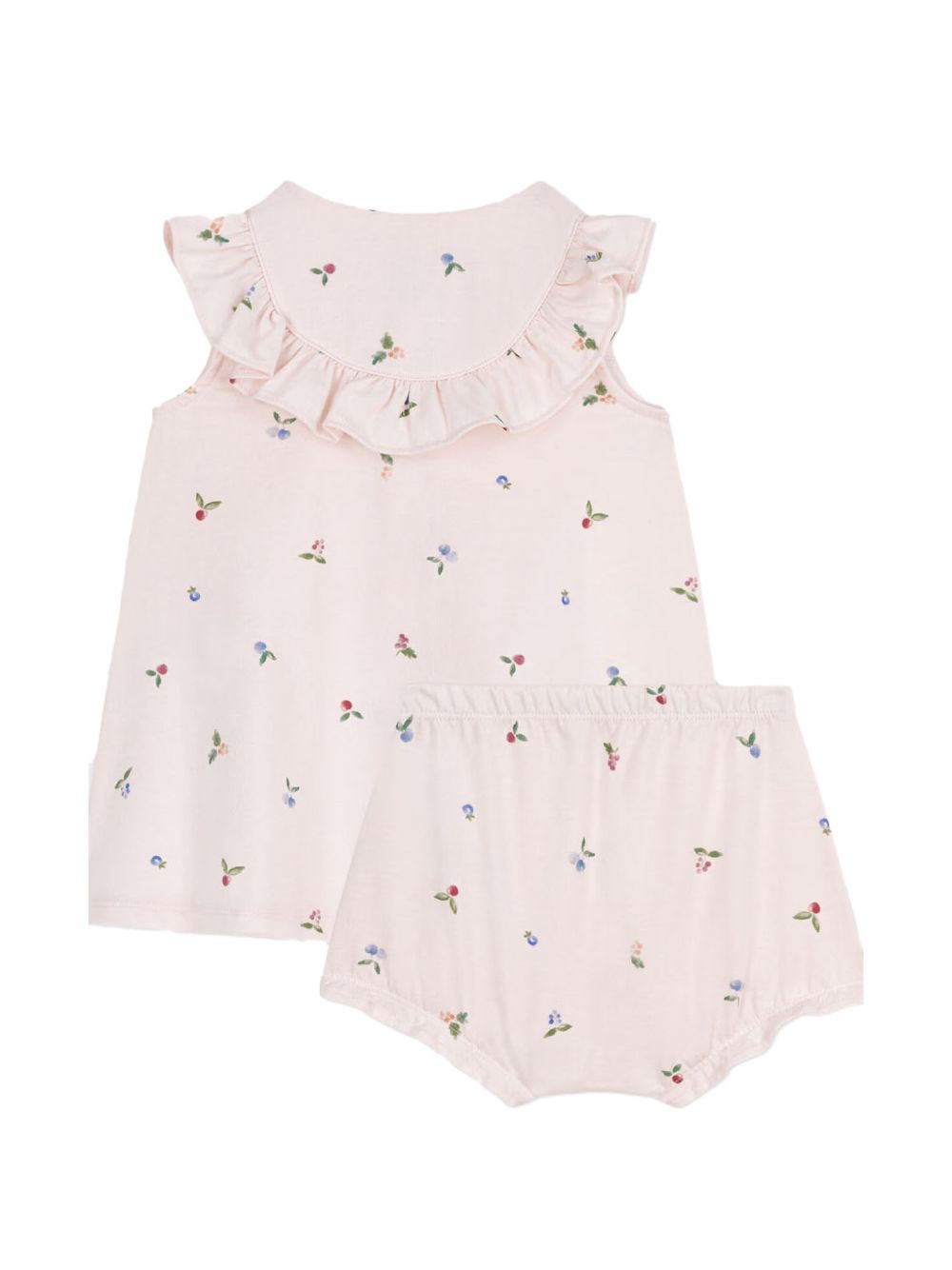 Completo rosa con ricami floreali (2pz) A0CHH 03 PETIT BATEAU KIDS