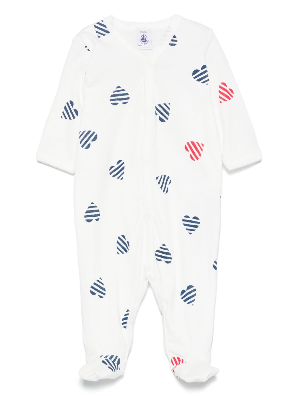 Tutina con fantasia con cuori all-over A0CN8 01 PETIT BATEAU KIDS