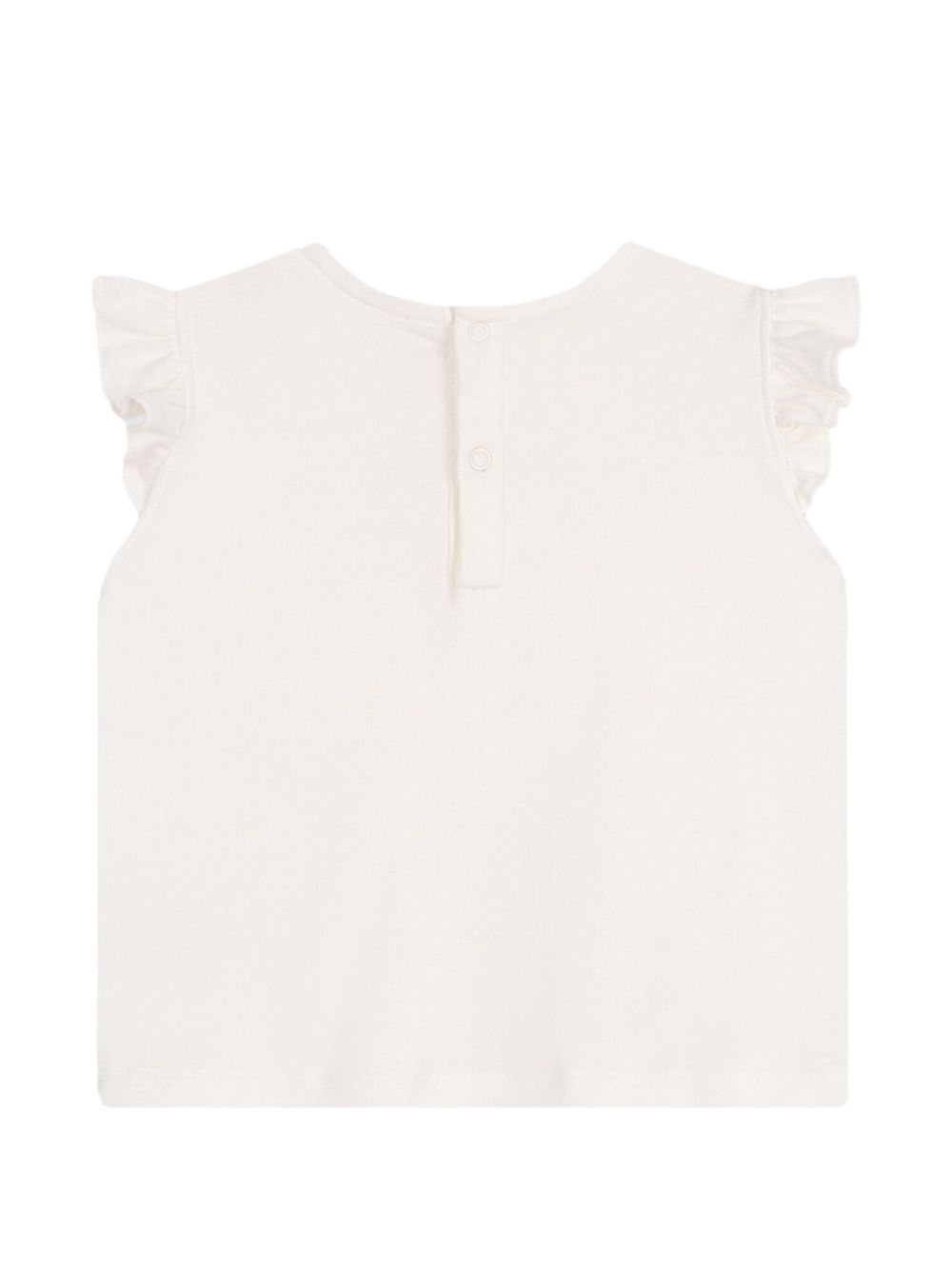 T-shirt bianca con maniche volant A0CP1 01 PETIT BATEAU KIDS