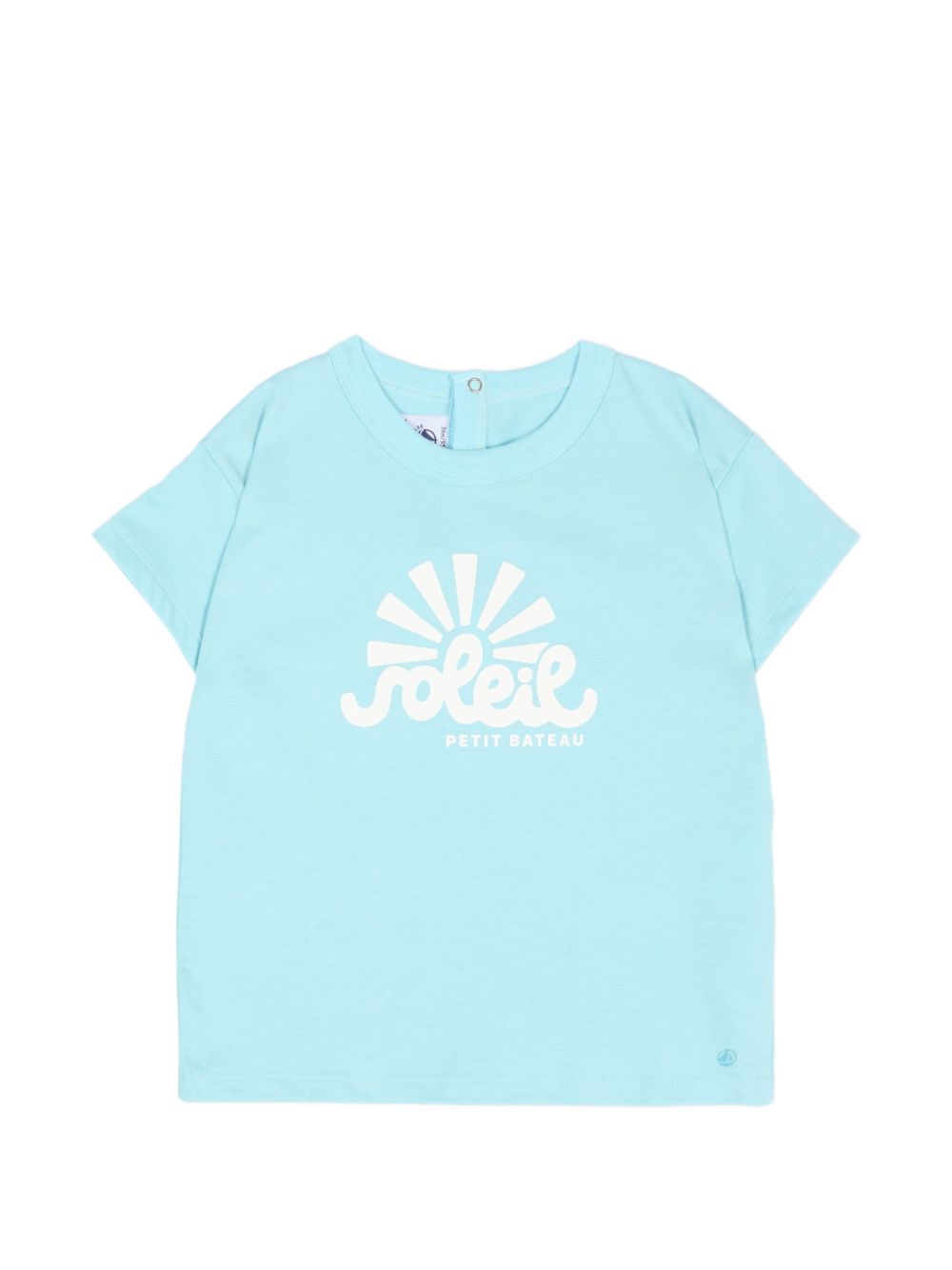 T-shirt celeste stampa frontale A0CWB 07 PETIT BATEAU KIDS