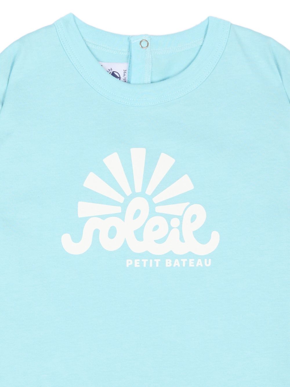 T-shirt celeste stampa frontale A0CWB 07 PETIT BATEAU KIDS