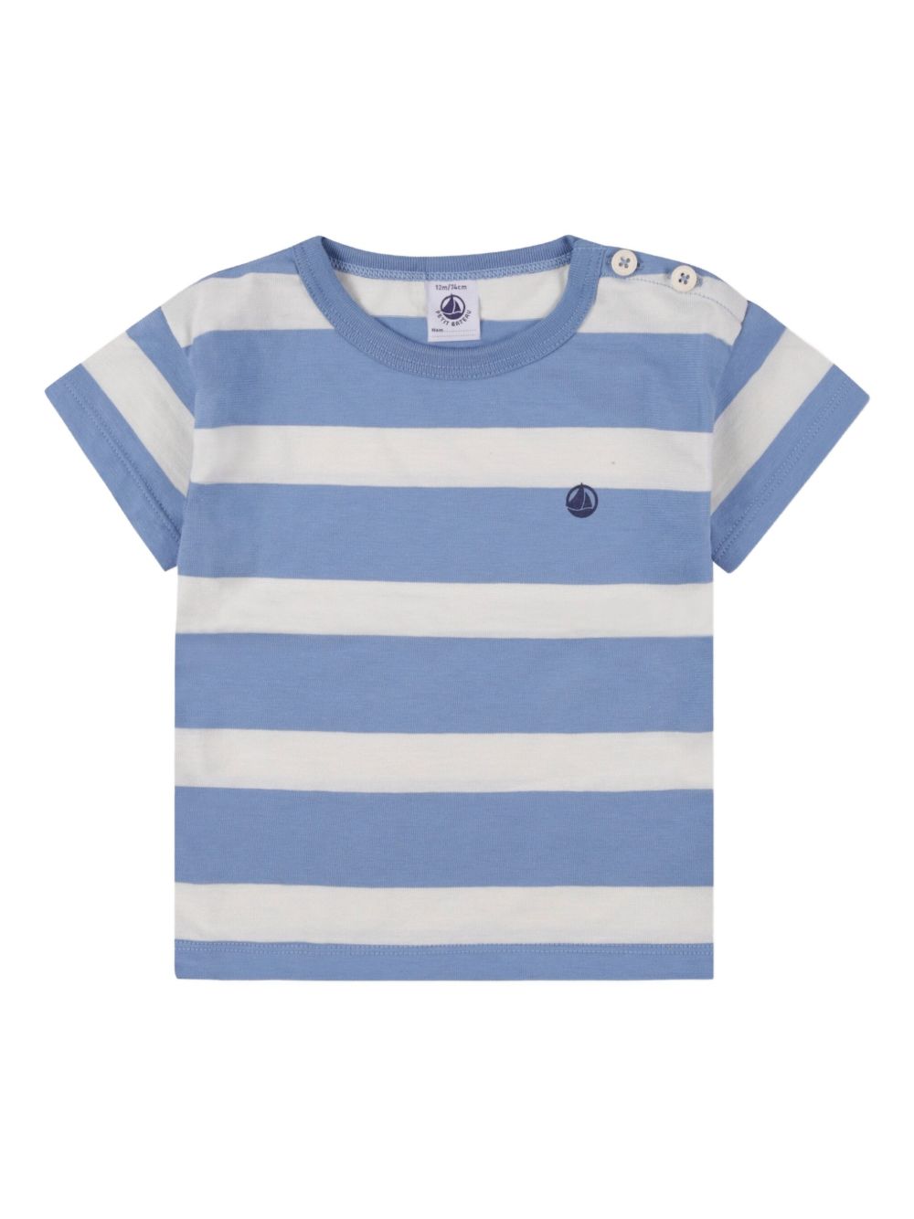 T-shirt blu fantasia a righe A0CWG 01 PETIT BATEAU KIDS