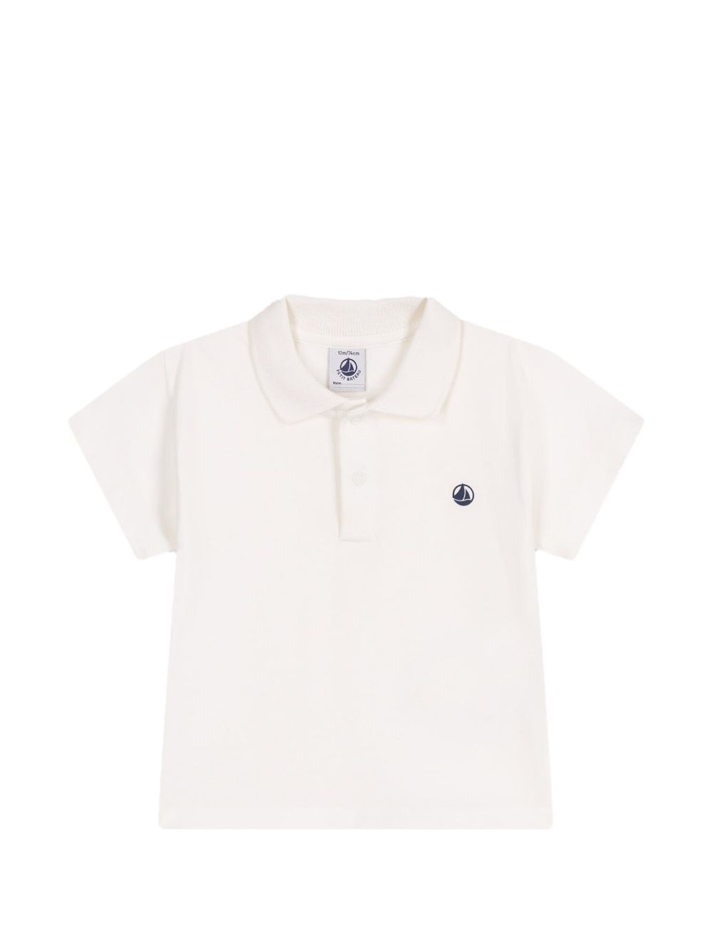 Polo bianca mini logo petto A0CZ4 01 PETIT BATEAU KIDS