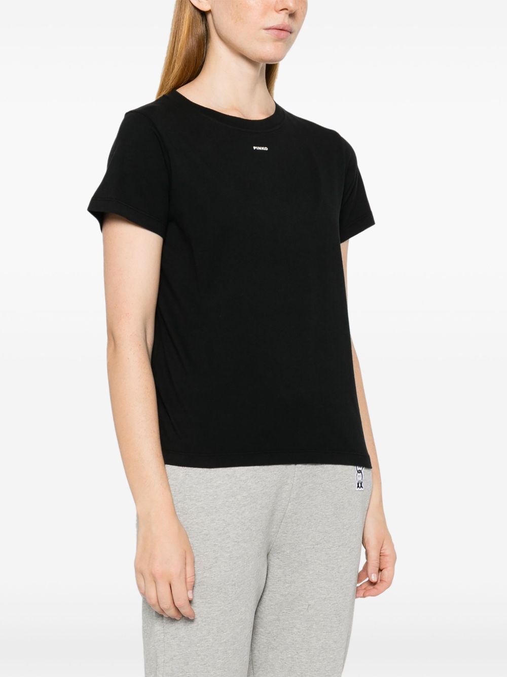 T-shirt nera mini logo 100373A228 Z99 PINKO