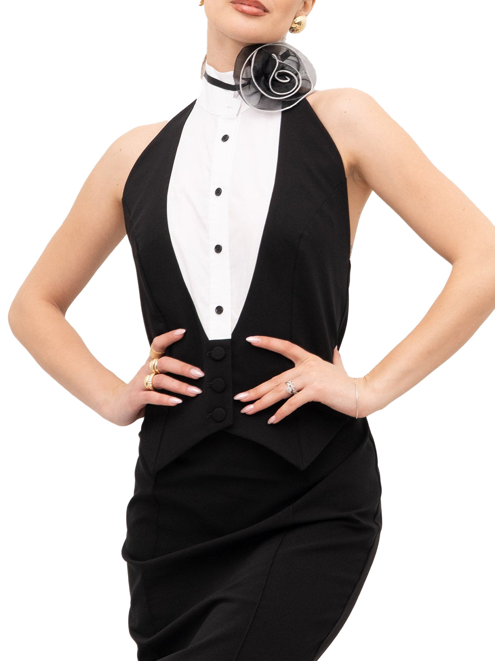 Abito smocking MF0228 NR BABYLON COLLECTION