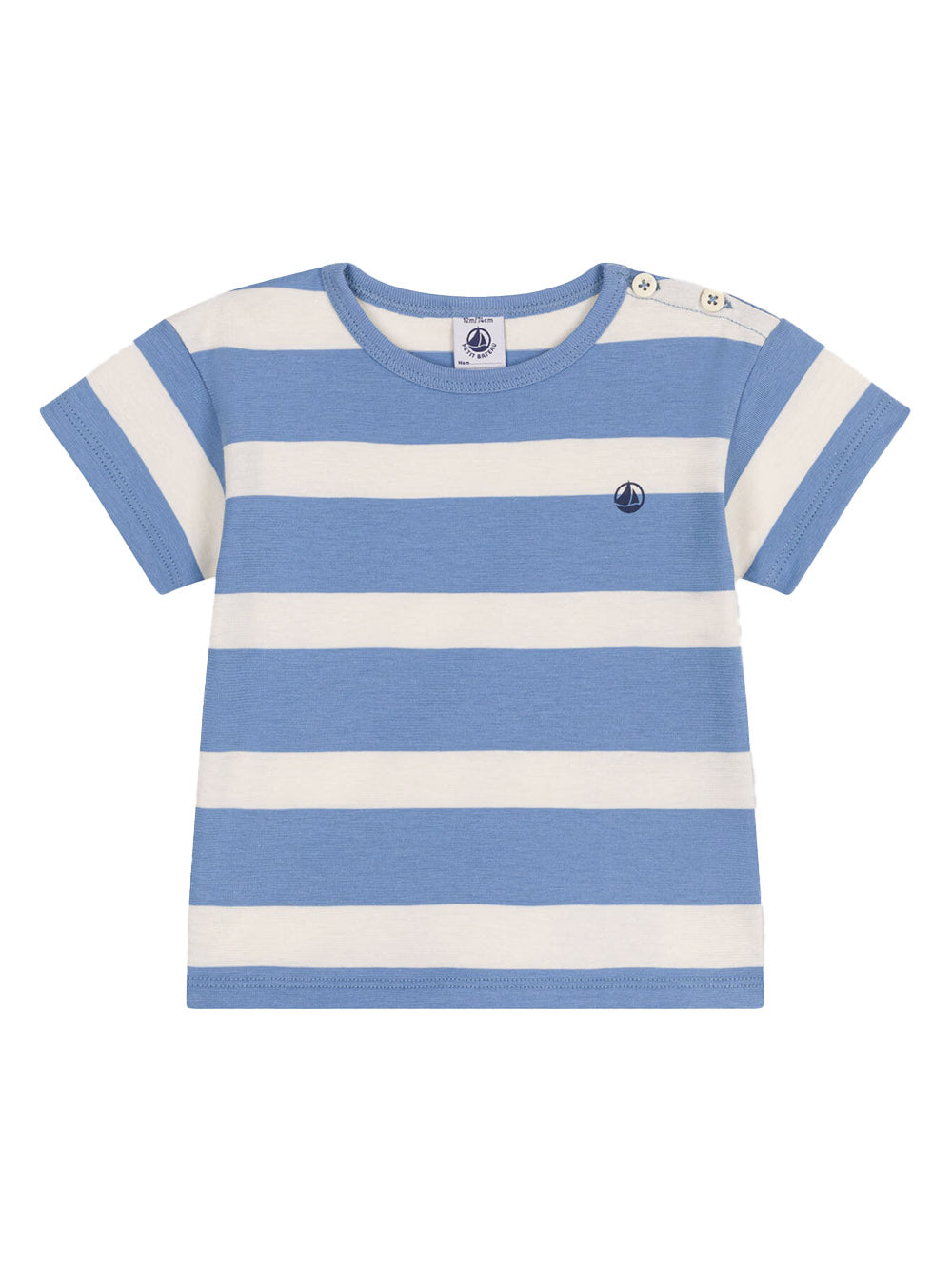 T-shirt blu fantasia a righe A0CWG 01 PETIT BATEAU KIDS