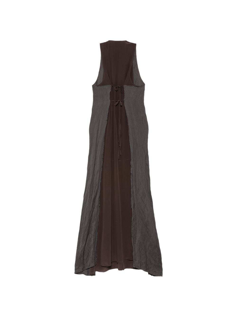 Abito lungo scollo a V con laccetti 116334P6204 CHOCO ALYSI
