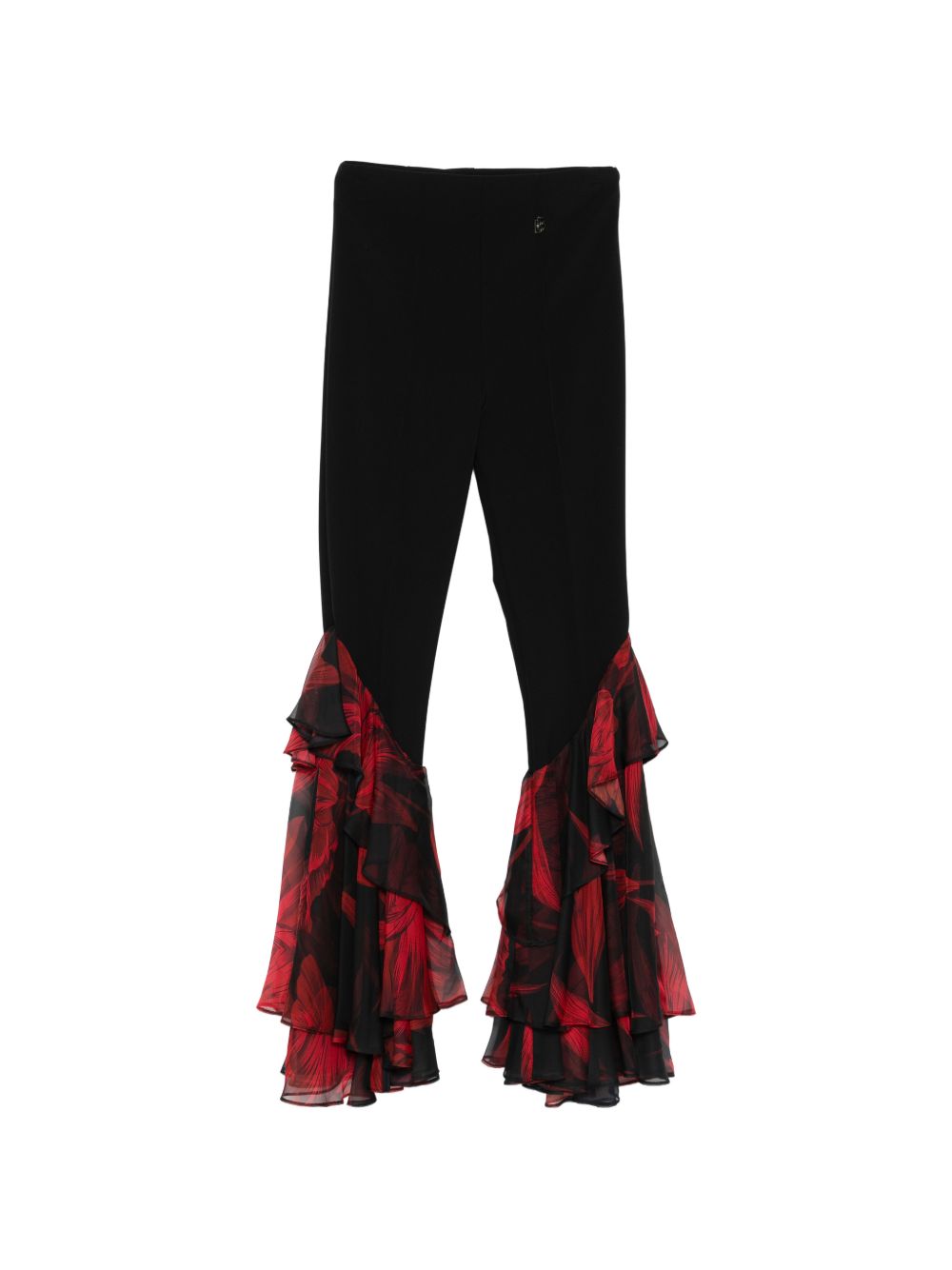Pantaloni a zampa con balze WS00560 NERO BABYLON COLLECTION