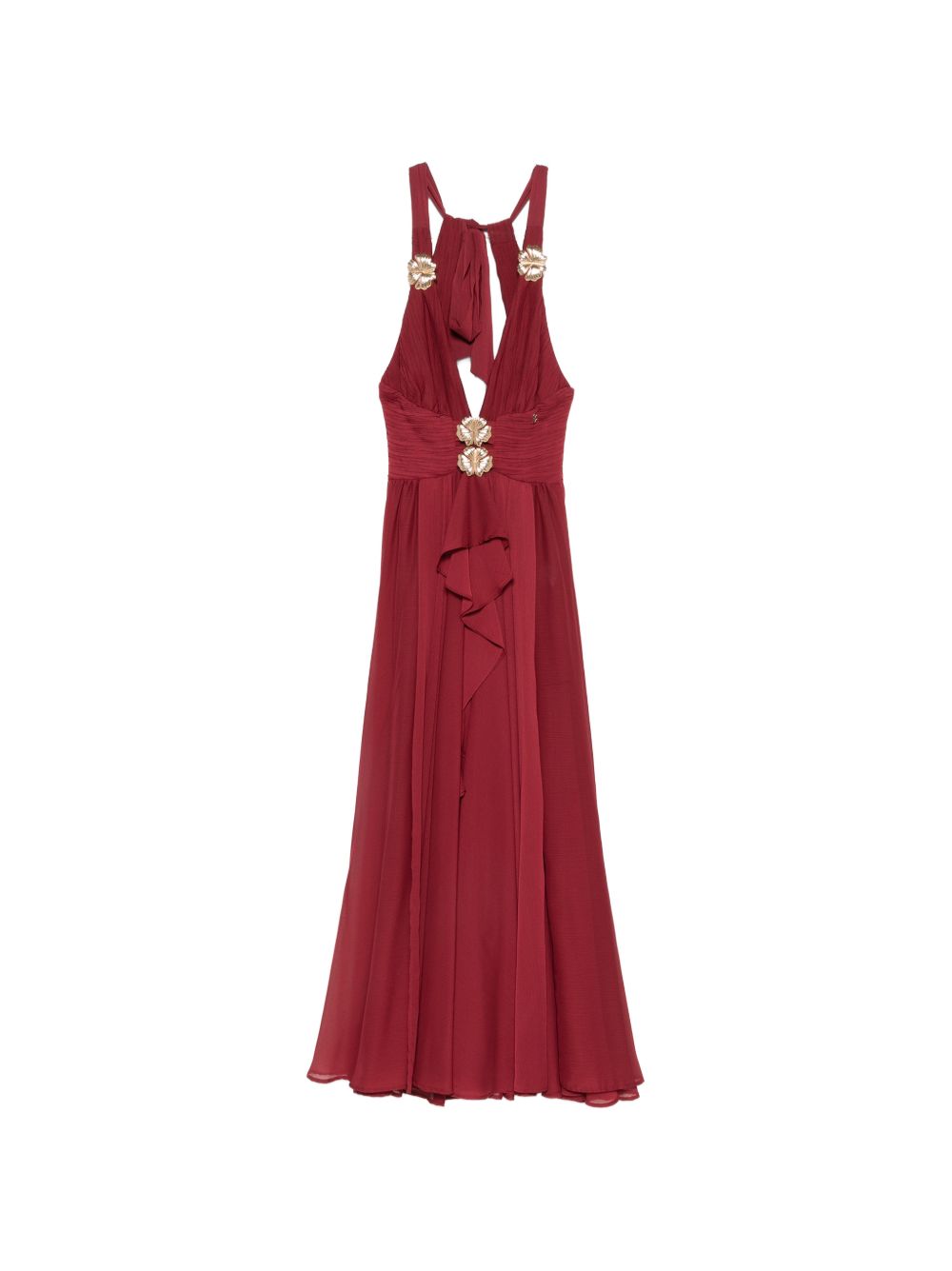 Abito lungo in poliammide scollo halter WS00901 BORDEAUX BABYLON COLLECTION