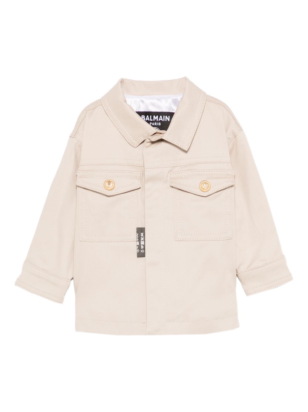 Giacca con collo a camicia e tasche BY2507G0197 107 BALMAIN KIDS