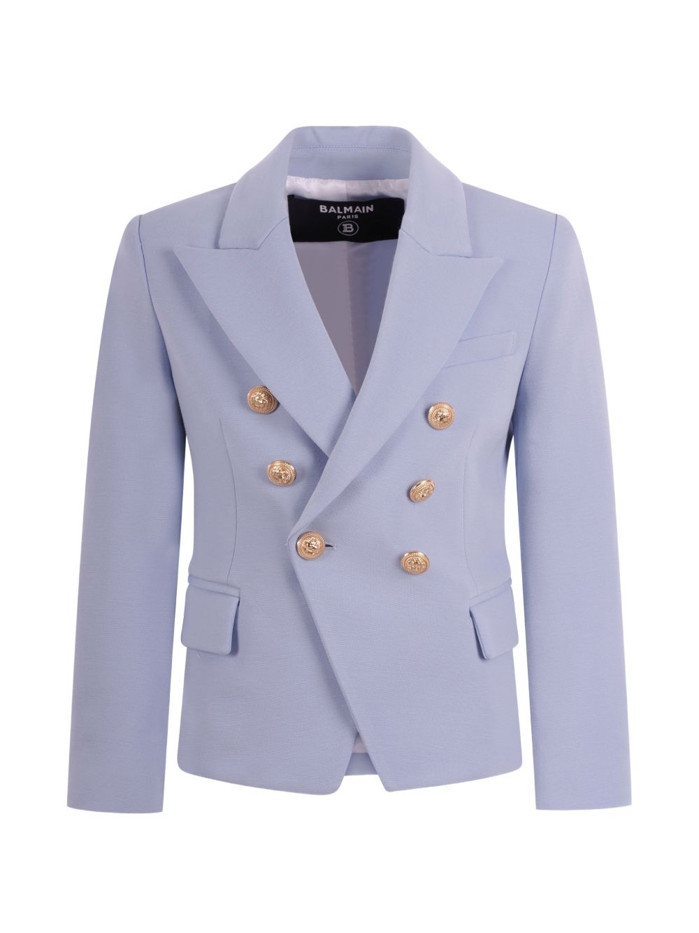 Blazer doppiopetto lavanda con bottoni dorati BY2A64J0371 652 BALMAIN KIDS