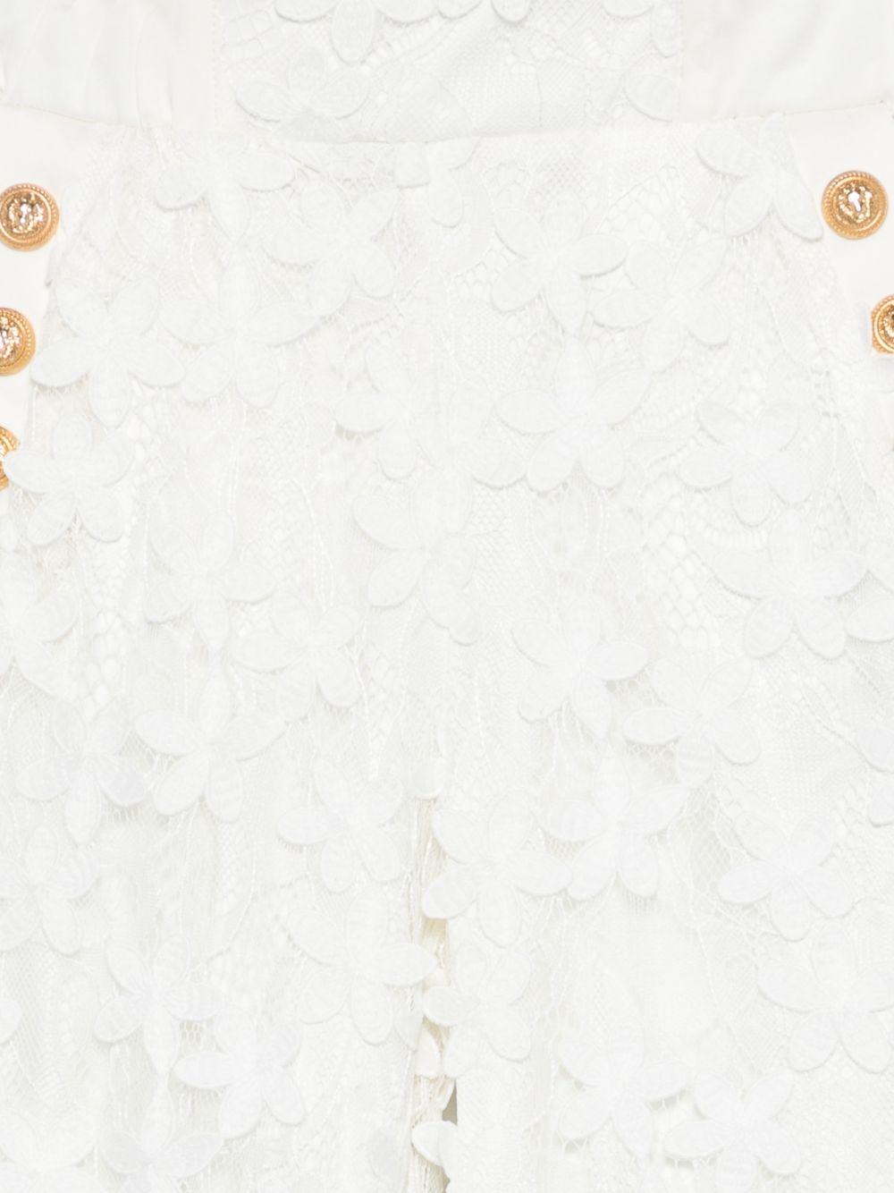 Pantaloni in pizzo con bottoni dorati BY6B80U0263 100 BALMAIN KIDS