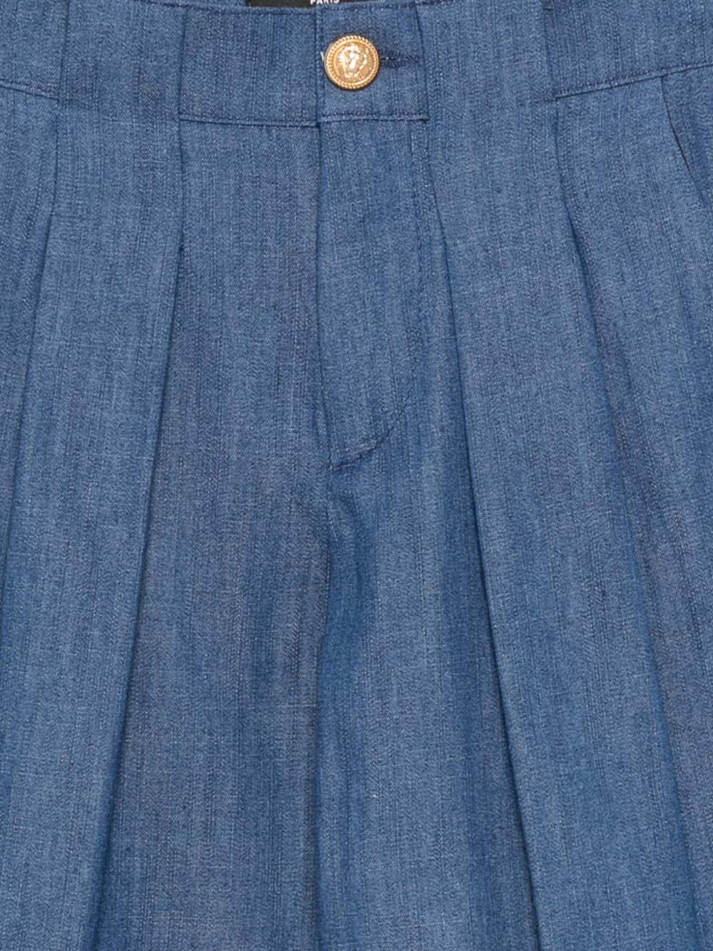 Pantaloni a vita alta con risvolti BY6R50P0588 625 BALMAIN KIDS