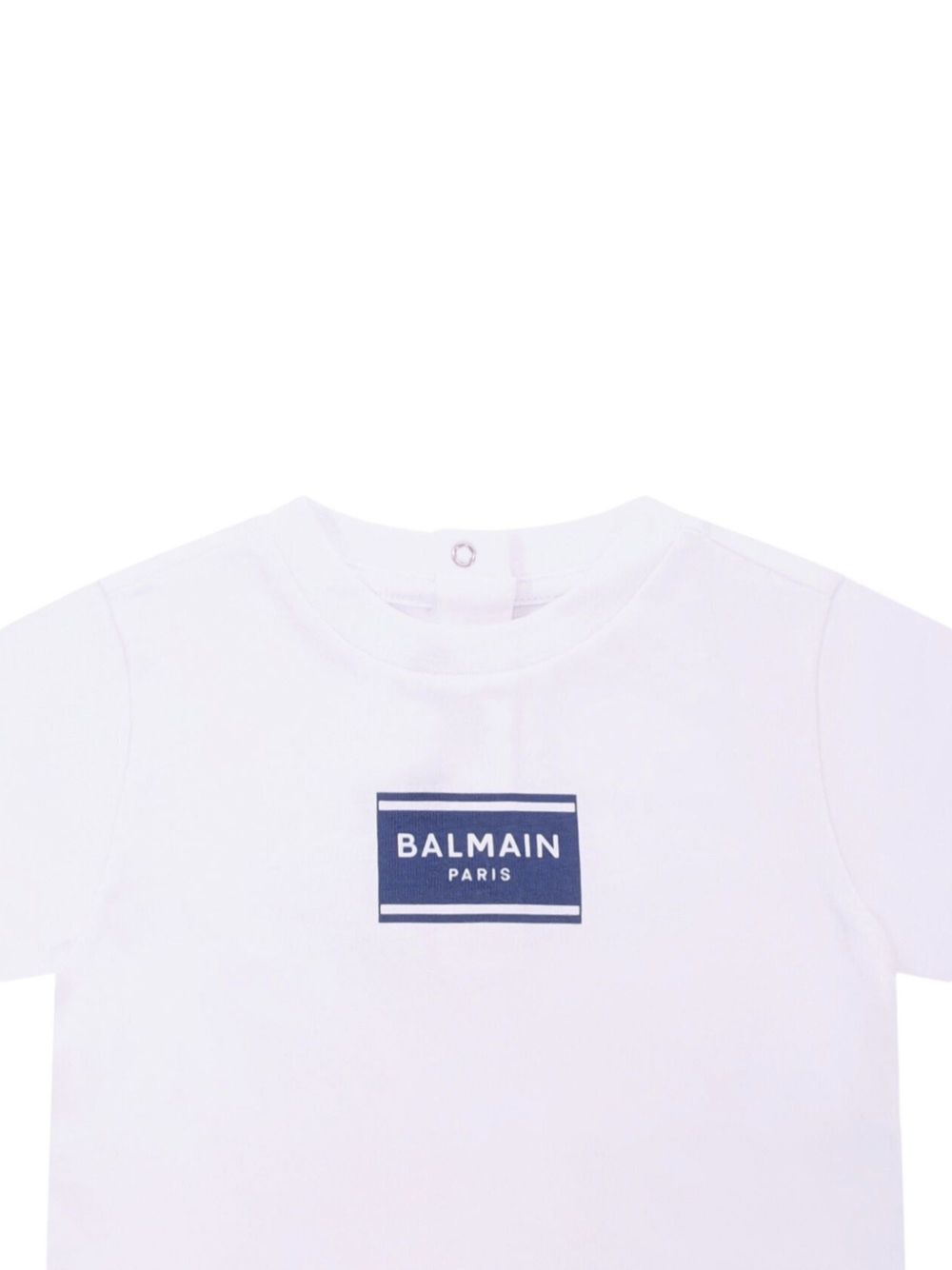 T-shirt con logo applicato BY8501Z3672 100BL BALMAIN KIDS