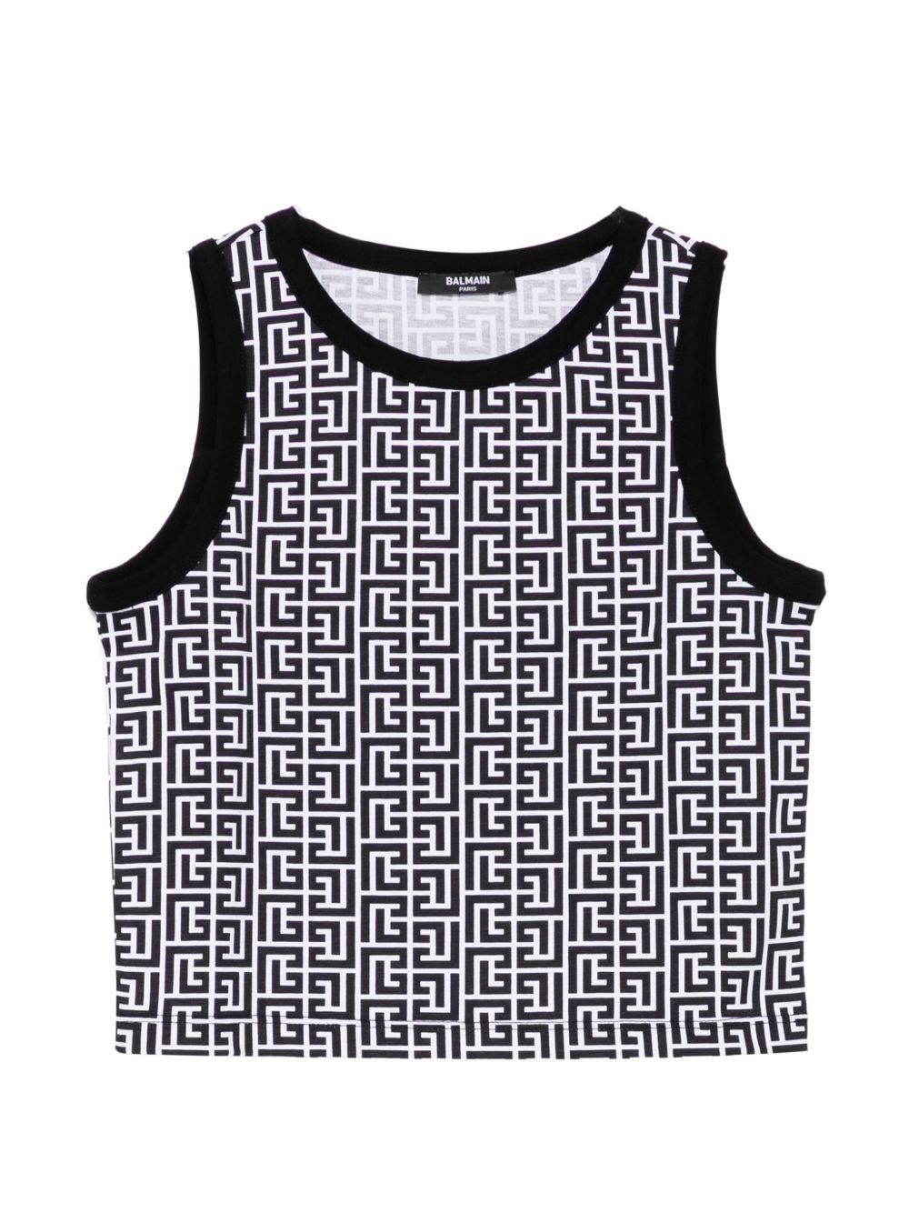 Canotta con stampa geometrica BY8B02Z3686 100NE BALMAIN KIDS