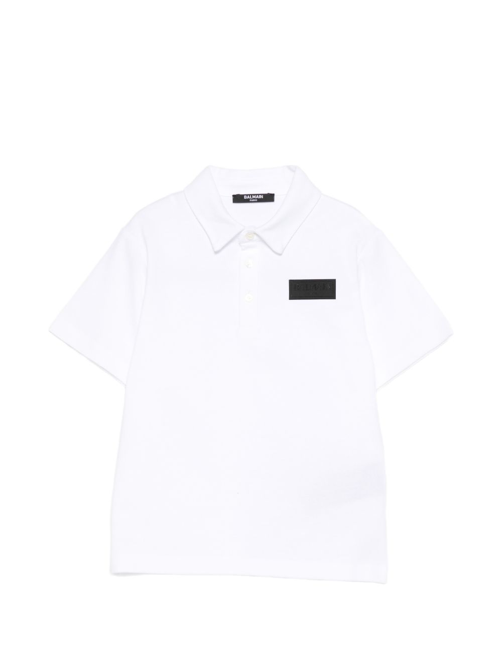 Polo in cotone a maniche corte BY8Q01Z3658 100NE BALMAIN KIDS