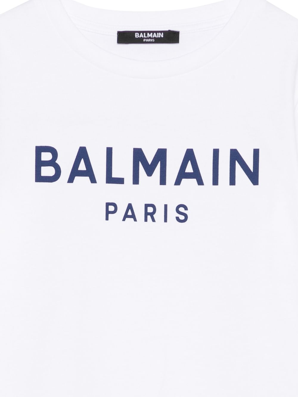 T-shirt in cotone con logo BY8R11Z3672 100BL BALMAIN KIDS