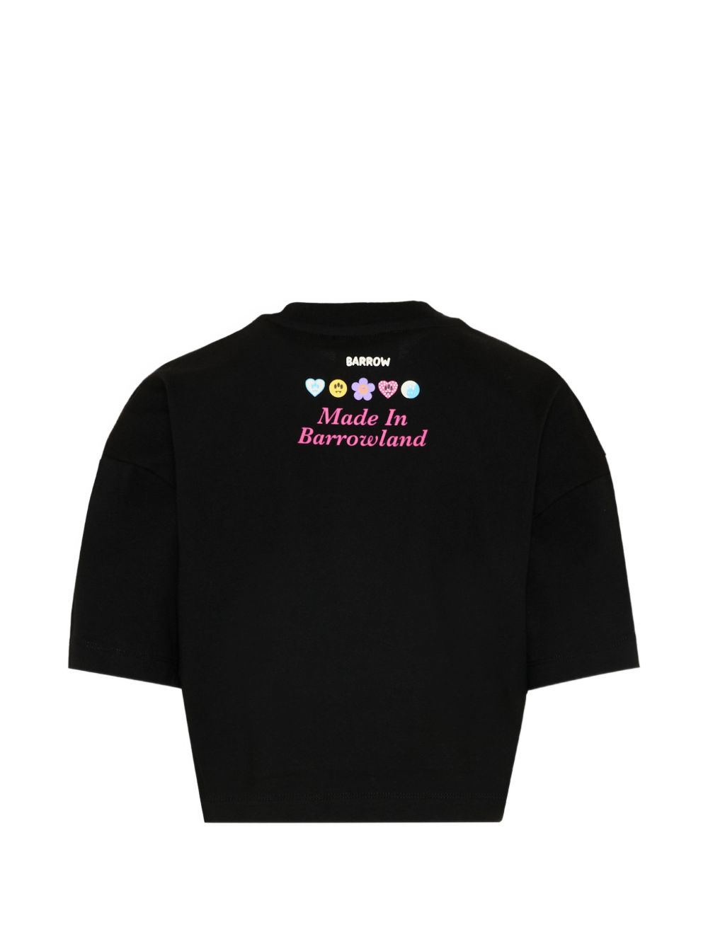 T-shirt cropped in cotone con paillettes S6BKJGTH132 110 BARROW KIDS