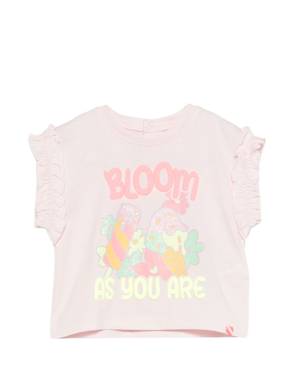 T-shirt con stampa floreale e maniche arricciate U21776 44L BILLIE BLUSH KIDS
