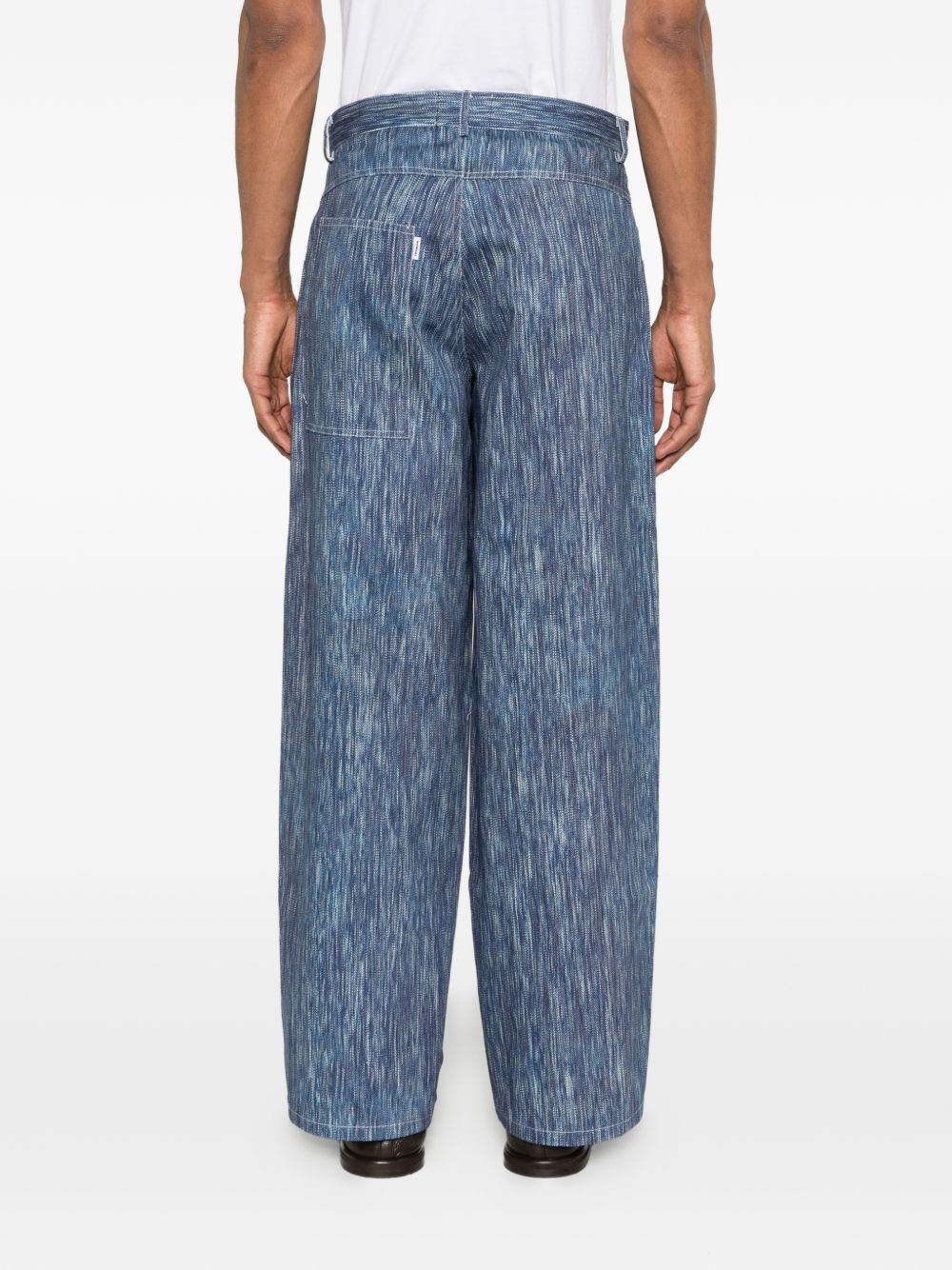 Jeans a gamba larga in cotone con effetto texture PT020V2 VU BONSAI