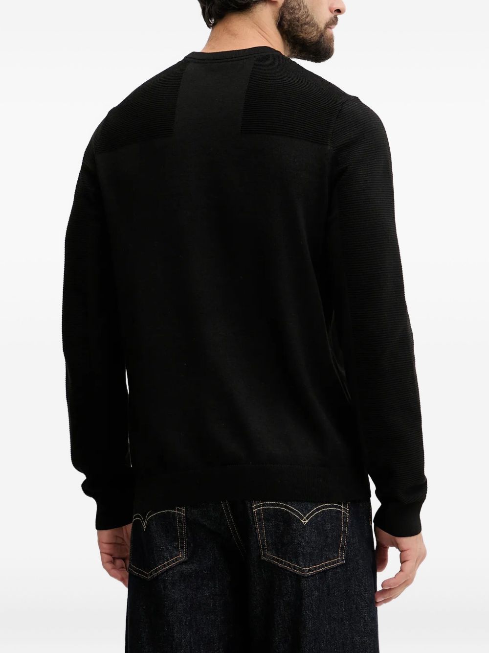 Maglia girocollo con pannelli a coste 50547507 001 BOSS