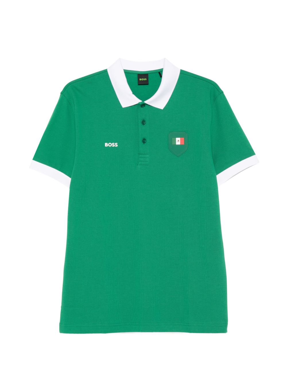 Polo in cotone con colletto bianco 50559263 320 BOSS
