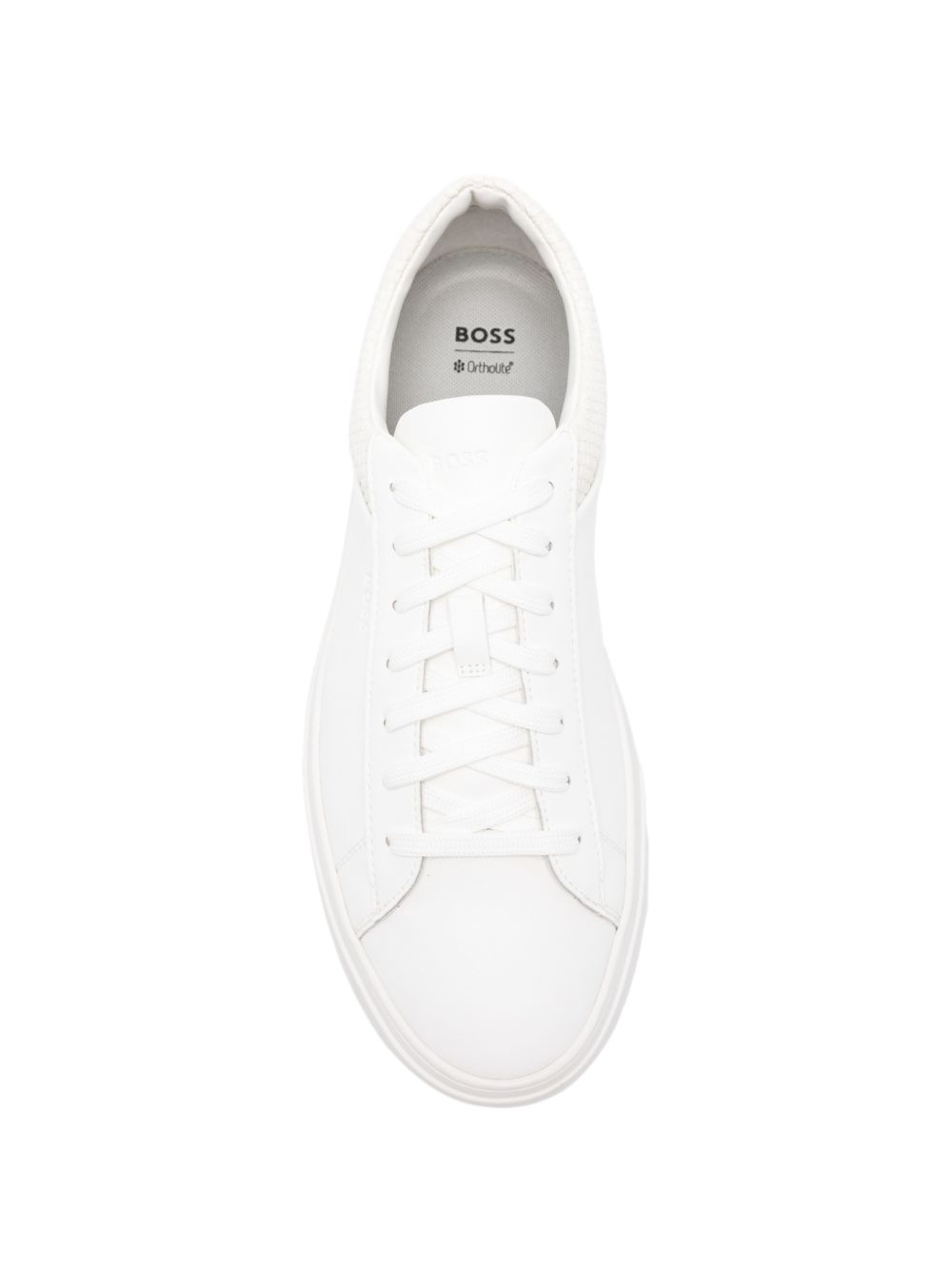 Sneakers in pelle con pannello intrecciato 50563591 100 BOSS