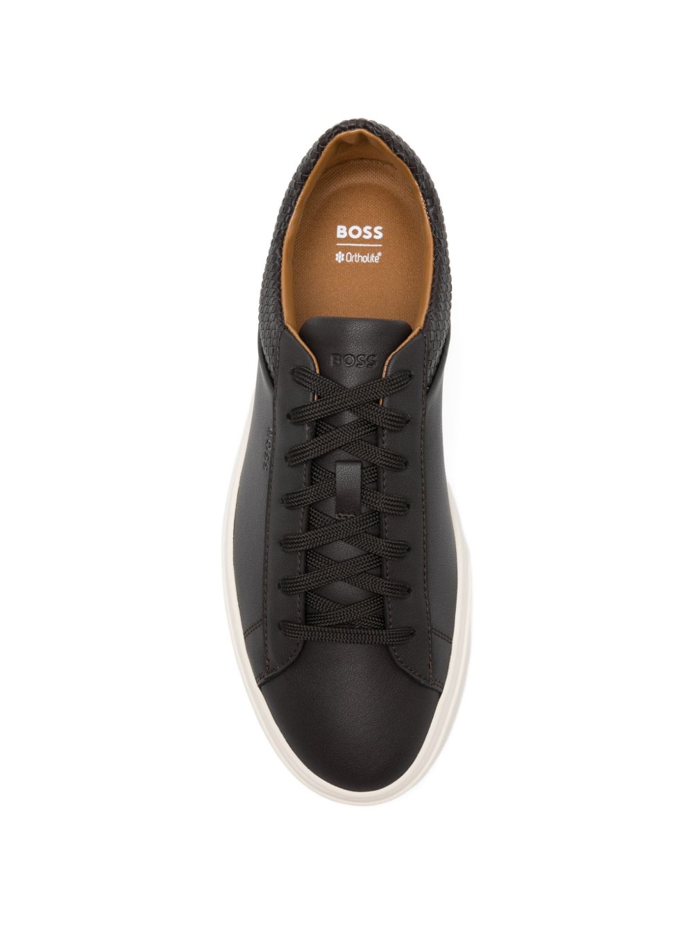Sneakers in pelle con pannello intrecciato 50563591 207 BOSS