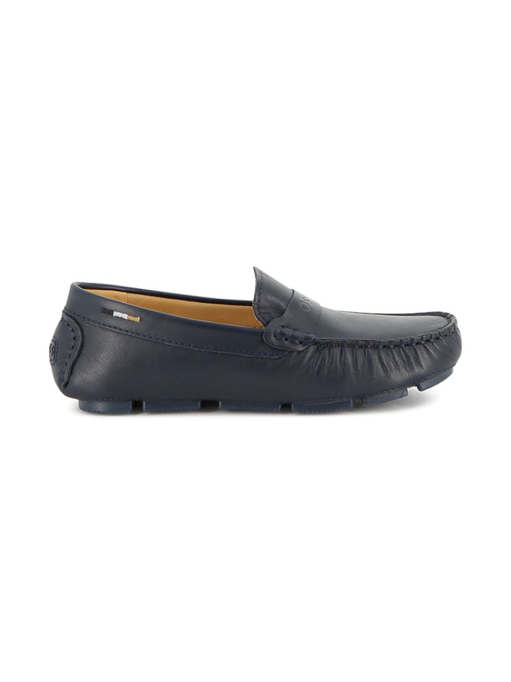 Mocassini in pelle con penny bar J52808 862 BOSS KIDSWEAR