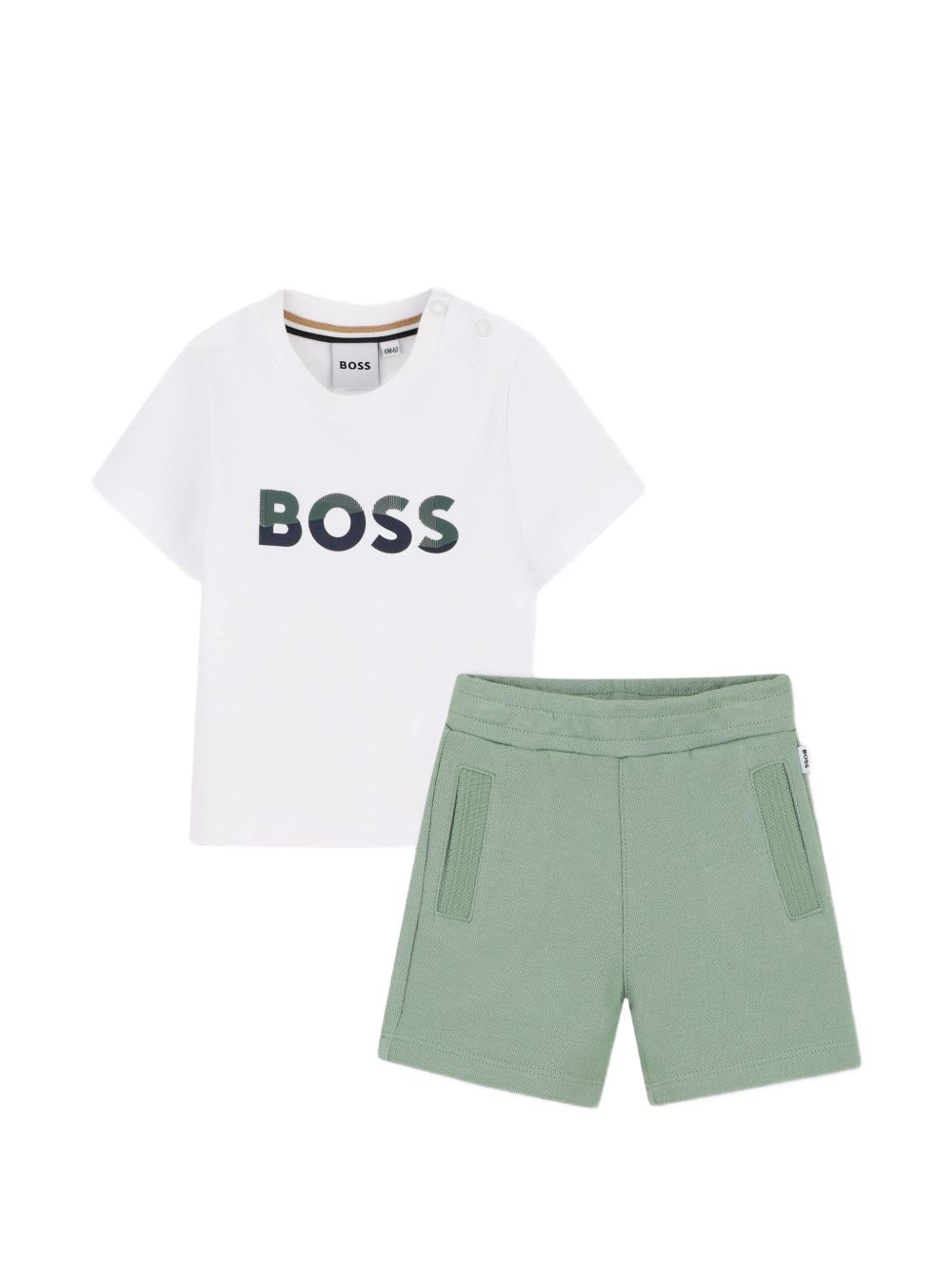 Completo t-shirt e pantaloncini con logo J52851 64U BOSS KIDSWEAR