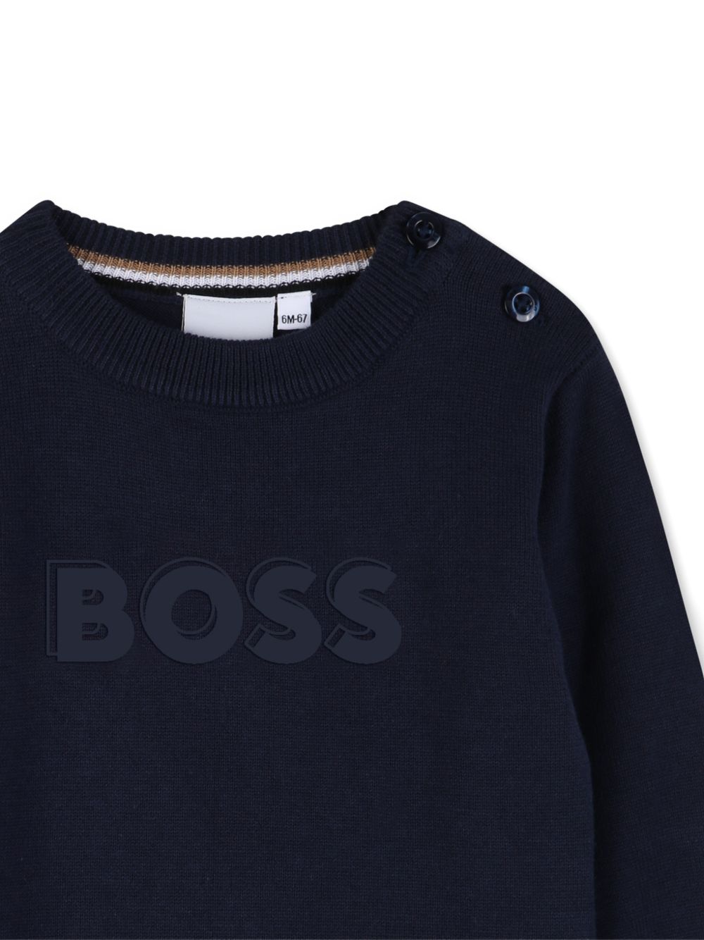 Maglia in cotone con bottoni sulla spalla J52868 849 BOSS KIDSWEAR