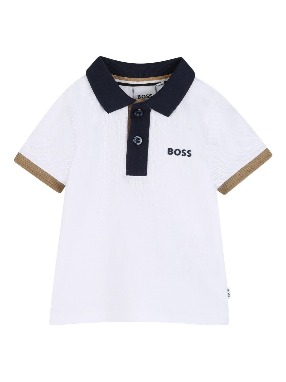 Polo in cotone con colletto a contrasto J52878 10P BOSS KIDSWEAR