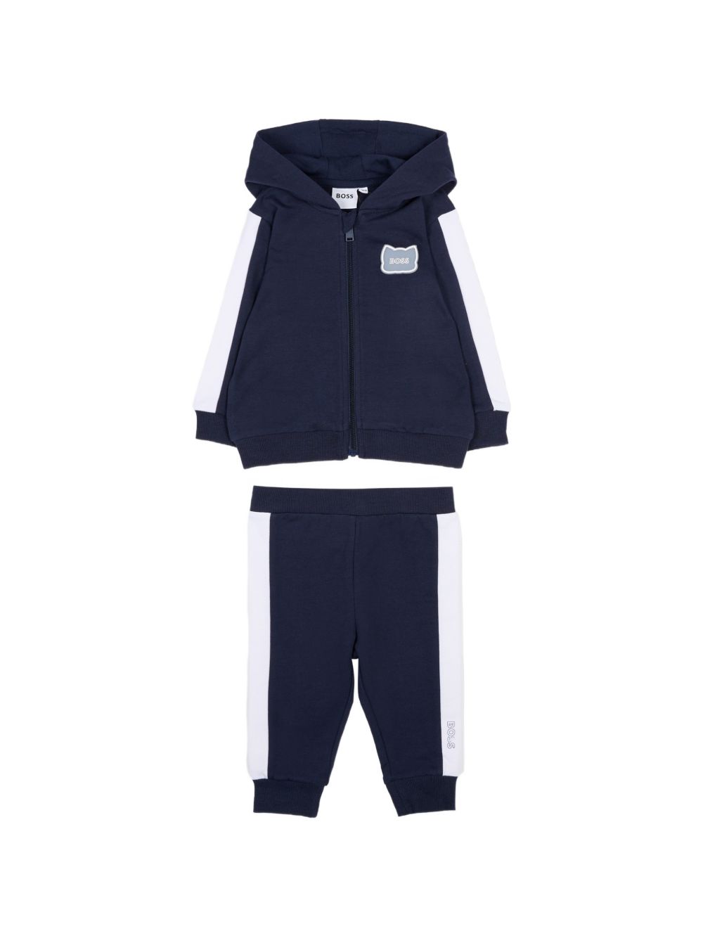 Tuta in cotone con felpa con cappuccio J53051 849 BOSS KIDSWEAR