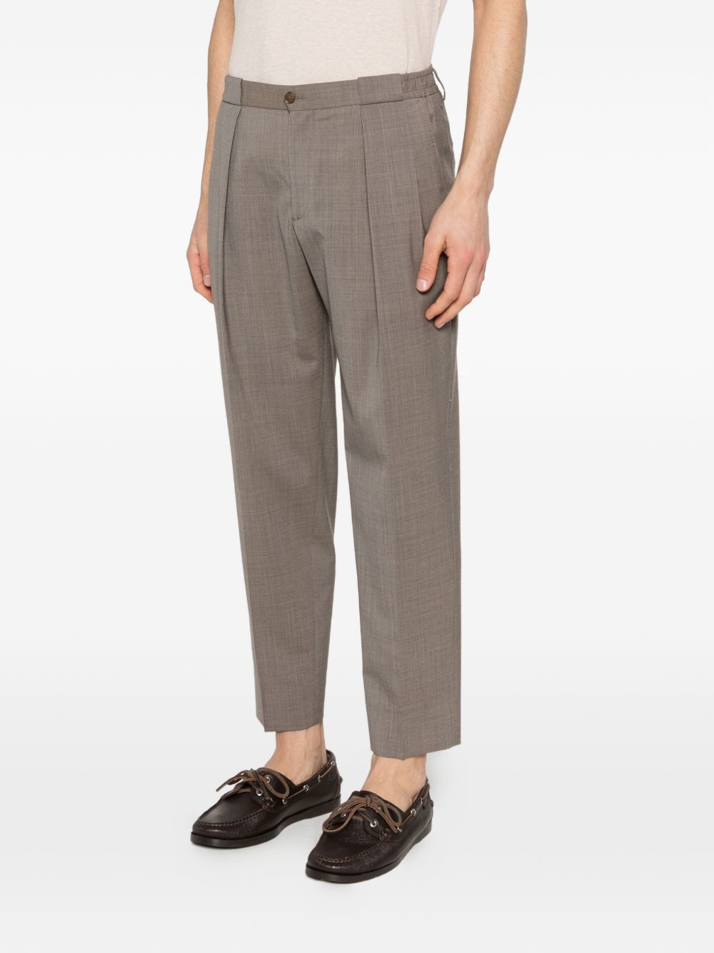 Pantaloni in lana vergine con pieghe PORTOBELLOS300082 00036 BRIGLIA