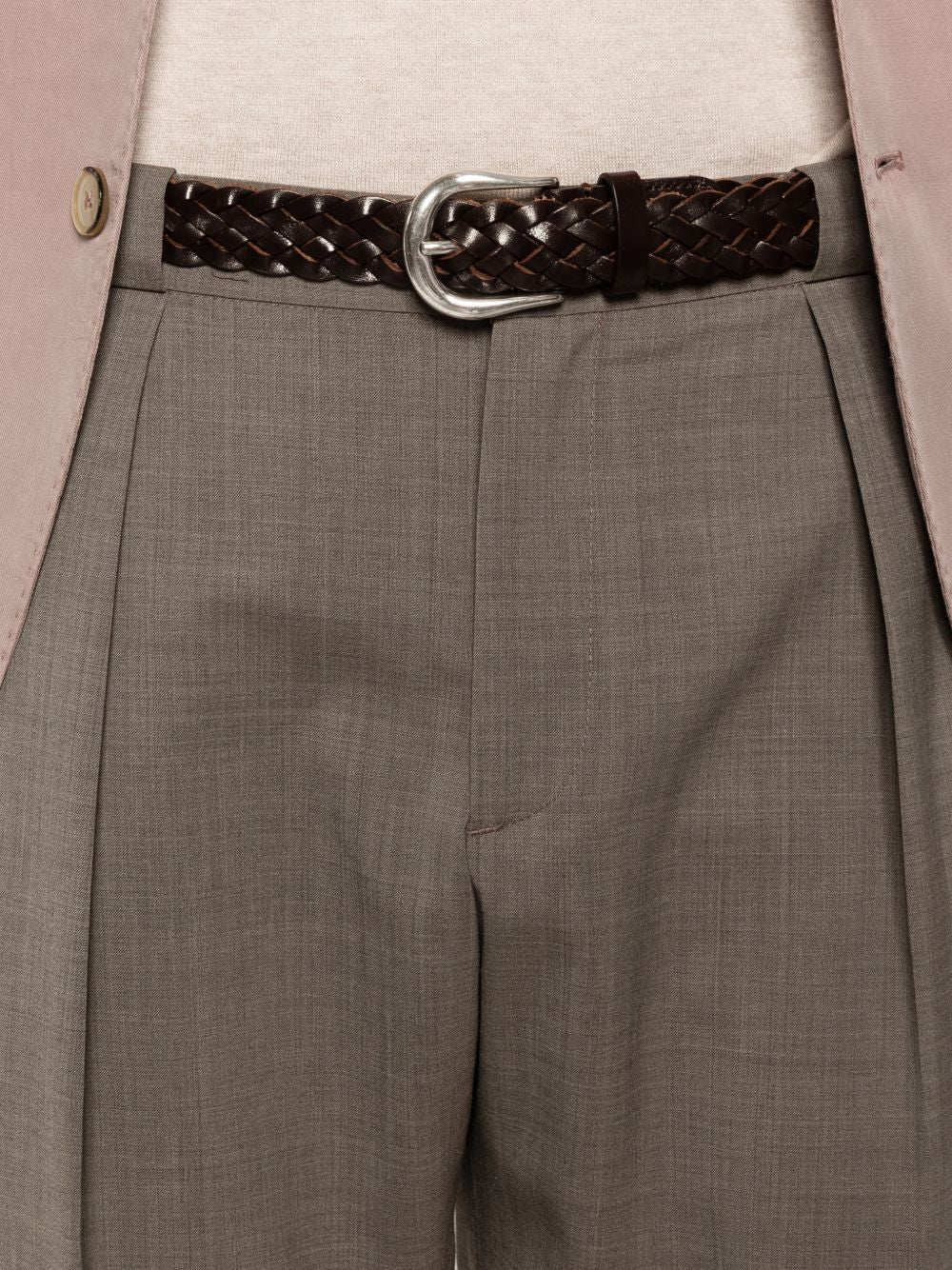Pantaloni in lana vergine con pieghe PORTOBELLOS300082 00036 BRIGLIA