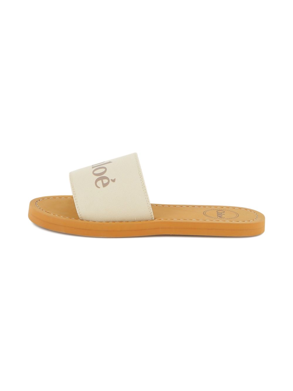 Ciabatte in cotone ecru con logo C20881 117 CHLOE KIDS